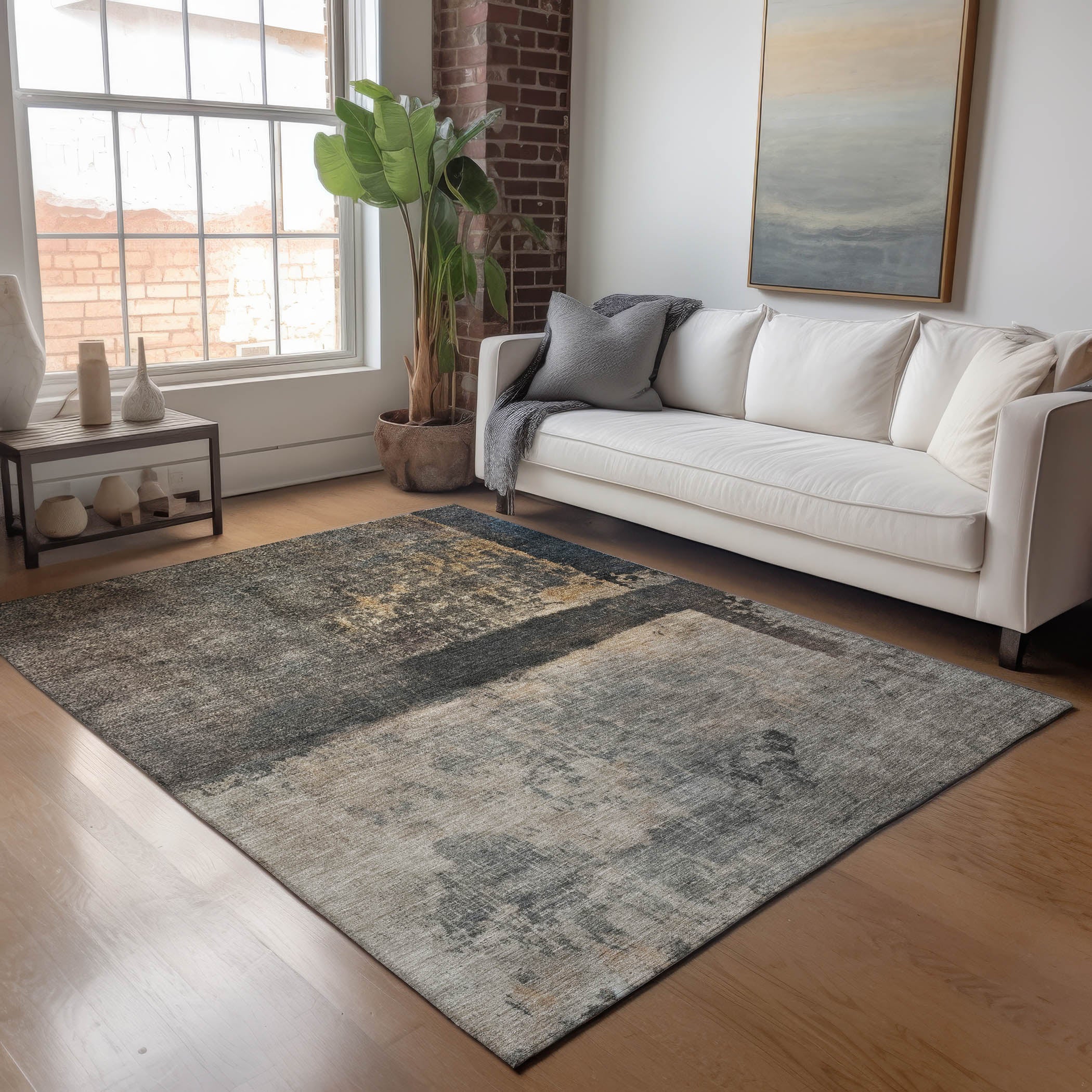 Indoor/Outdoor Contemporary NV16 Coffee Brown Rug 2'6" x 3'10" #shape_Rectangle