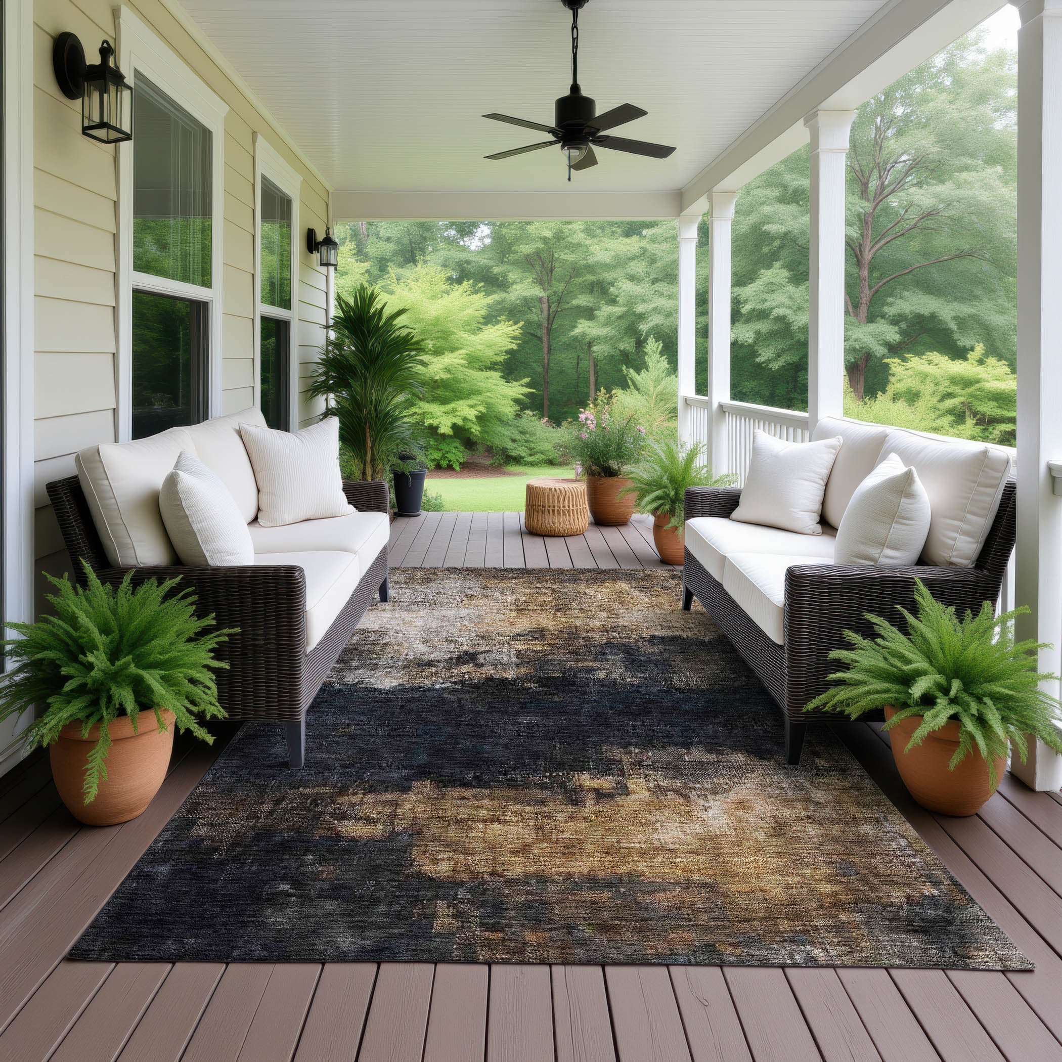 Indoor/Outdoor Contemporary NV17 Charcoal Gray Rug 2'6" x 3'10" #shape_Rectangle