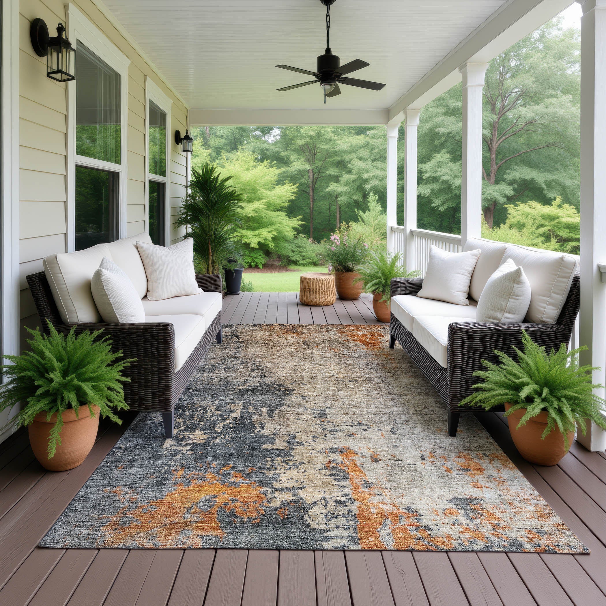Indoor/Outdoor Contemporary NV20 Khaki Brown Rug 2'6" x 3'10" #shape_Rectangle