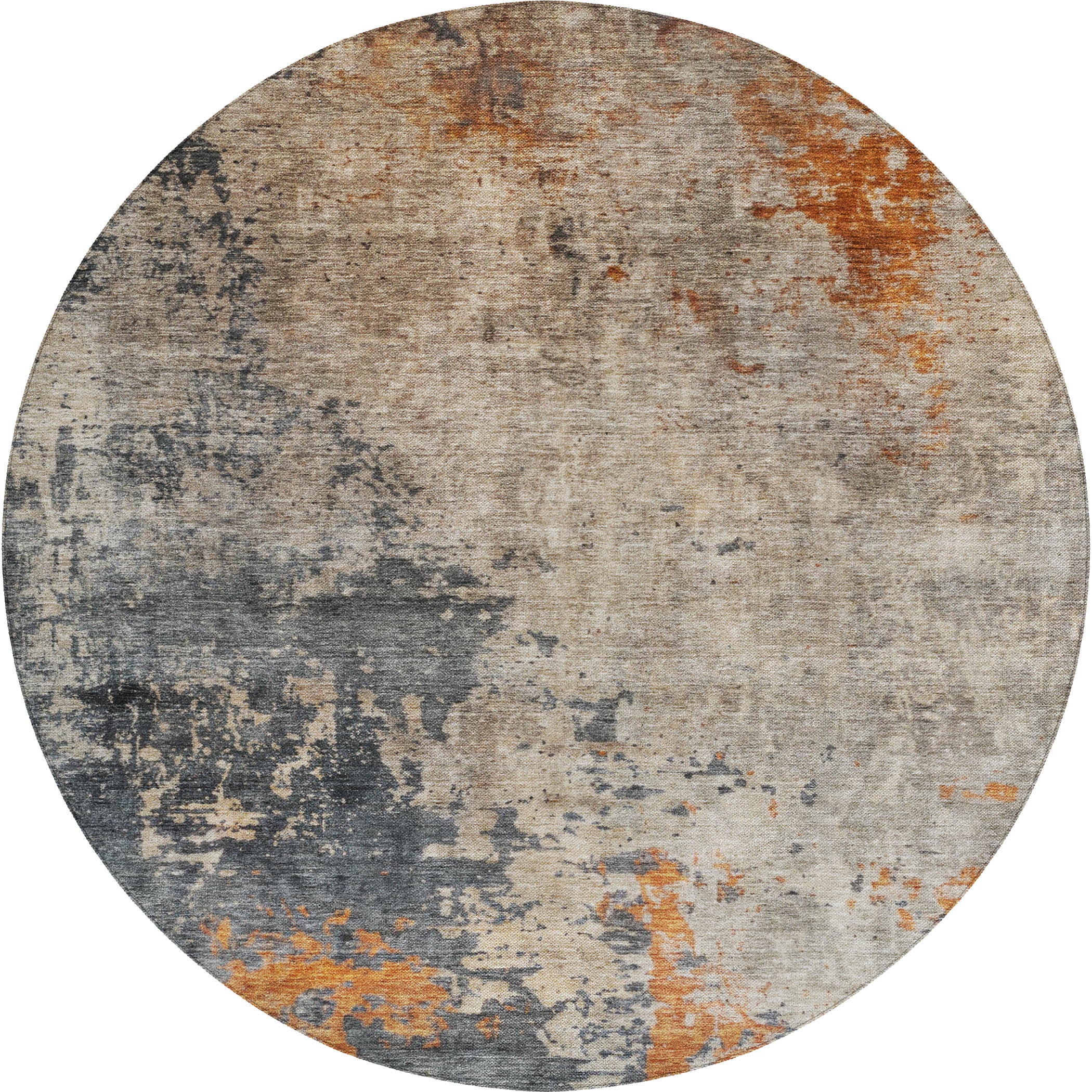 Indoor/Outdoor Contemporary NV20 Khaki Brown Rug 8' x 8' #shape_Round