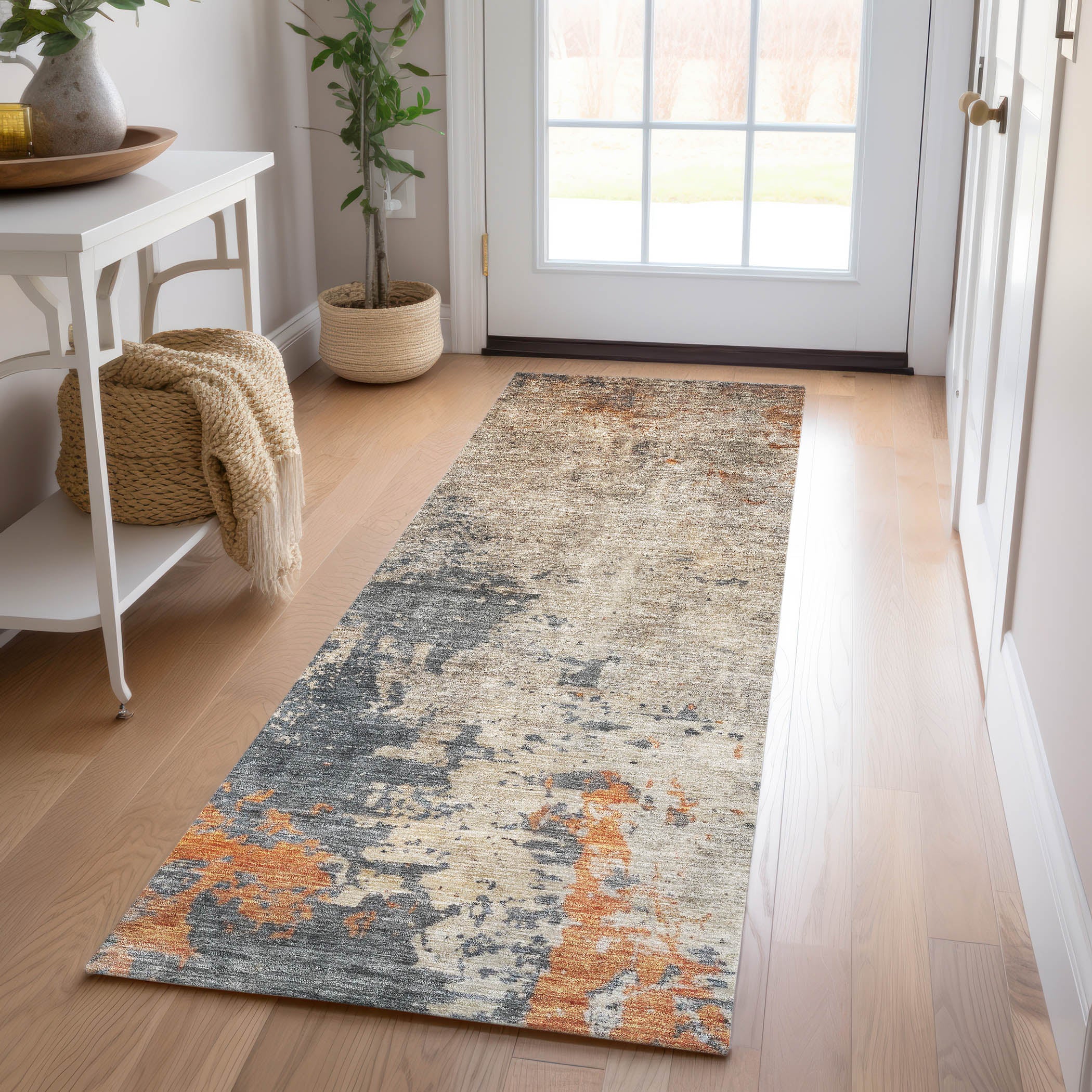 Indoor/Outdoor Contemporary NV20 Khaki Brown Rug 2'3" x 7'6" #shape_Runner