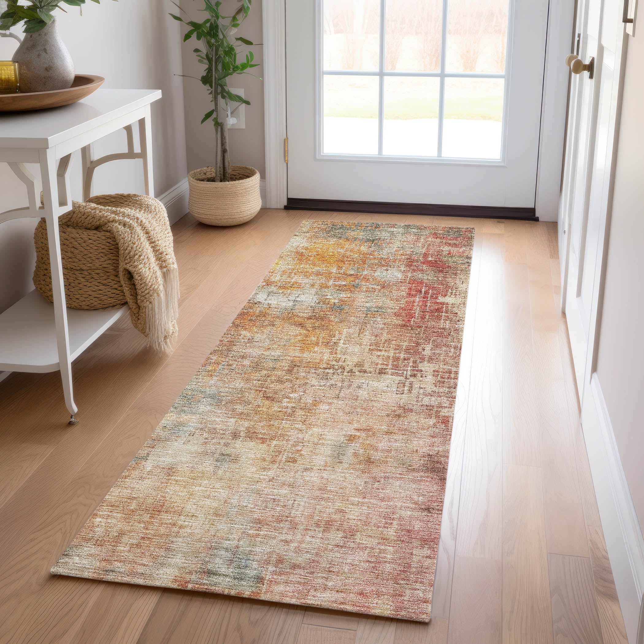 Indoor/Outdoor Contemporary NV21 Tan Brown Rug 2'3" x 7'6" #shape_Runner