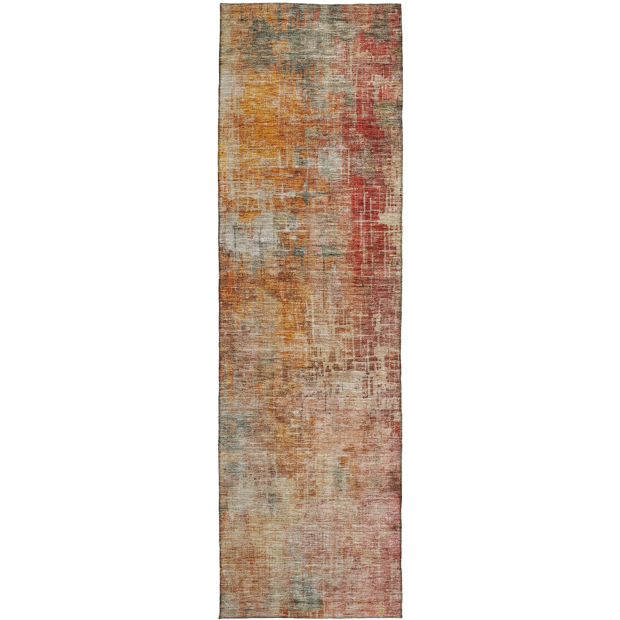 Indoor/Outdoor Contemporary NV21 Tan Brown Rug 2'3" x 7'6" #shape_Runner