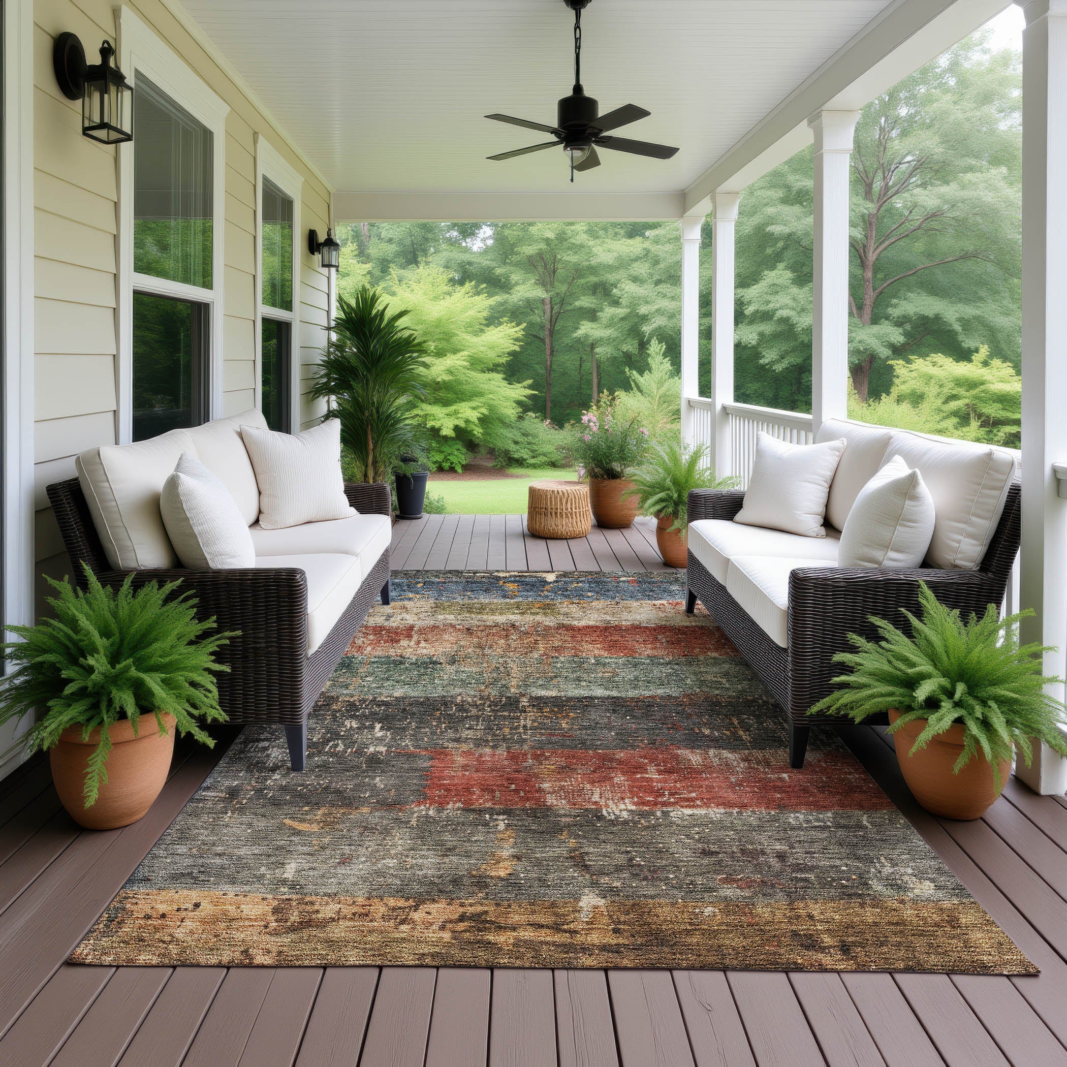 Indoor/Outdoor Contemporary NV6 Fern Green Rug 2'6" x 3'10" #shape_Rectangle