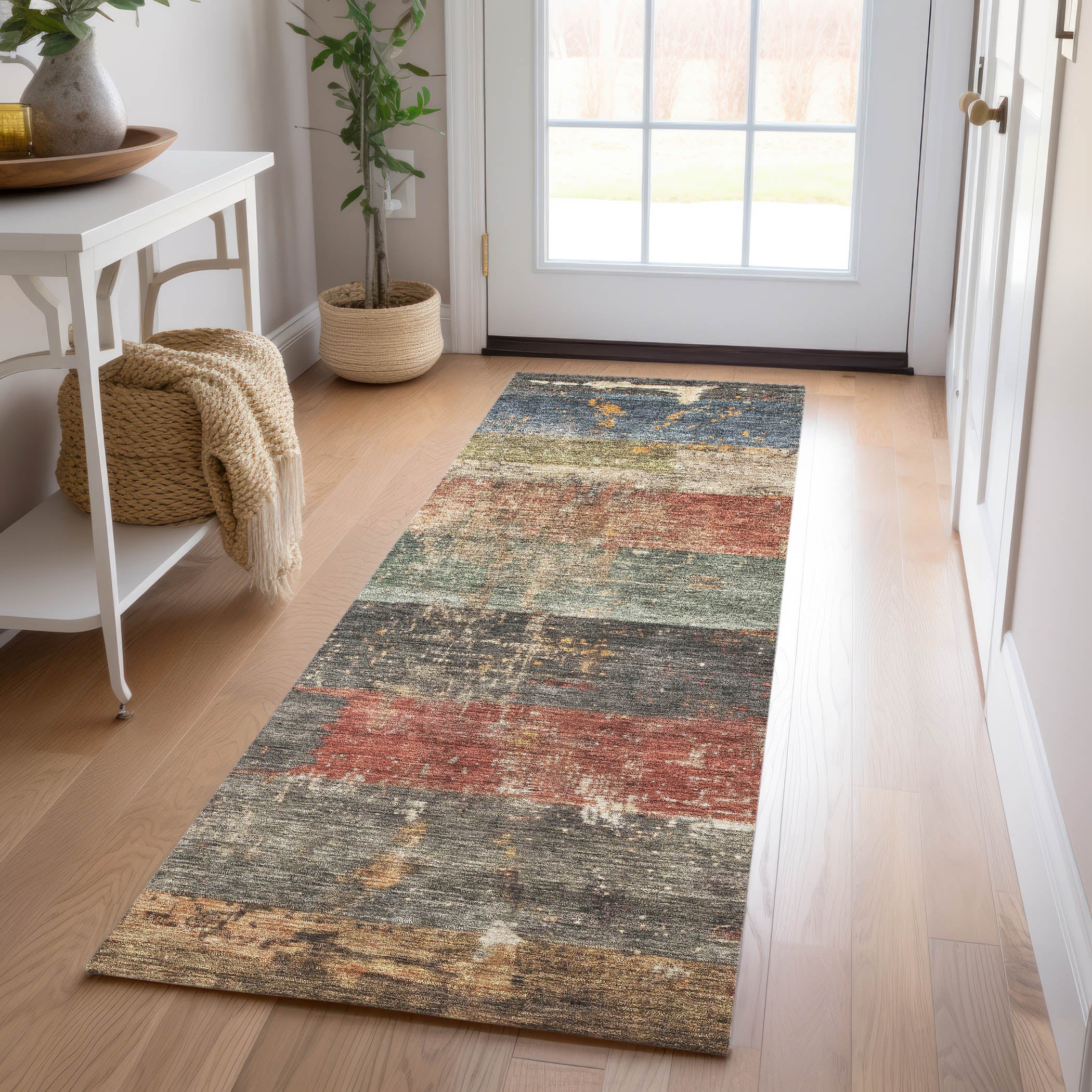 Indoor/Outdoor Contemporary NV6 Fern Green Rug 2'3" x 7'6" #shape_Runner