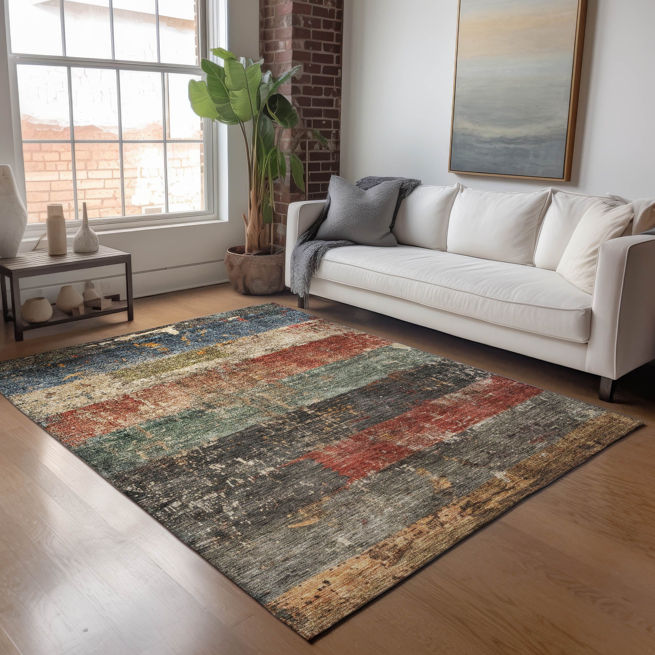 Indoor/Outdoor Contemporary NV6 Fern Green Rug 2'6" x 3'10" #shape_Rectangle