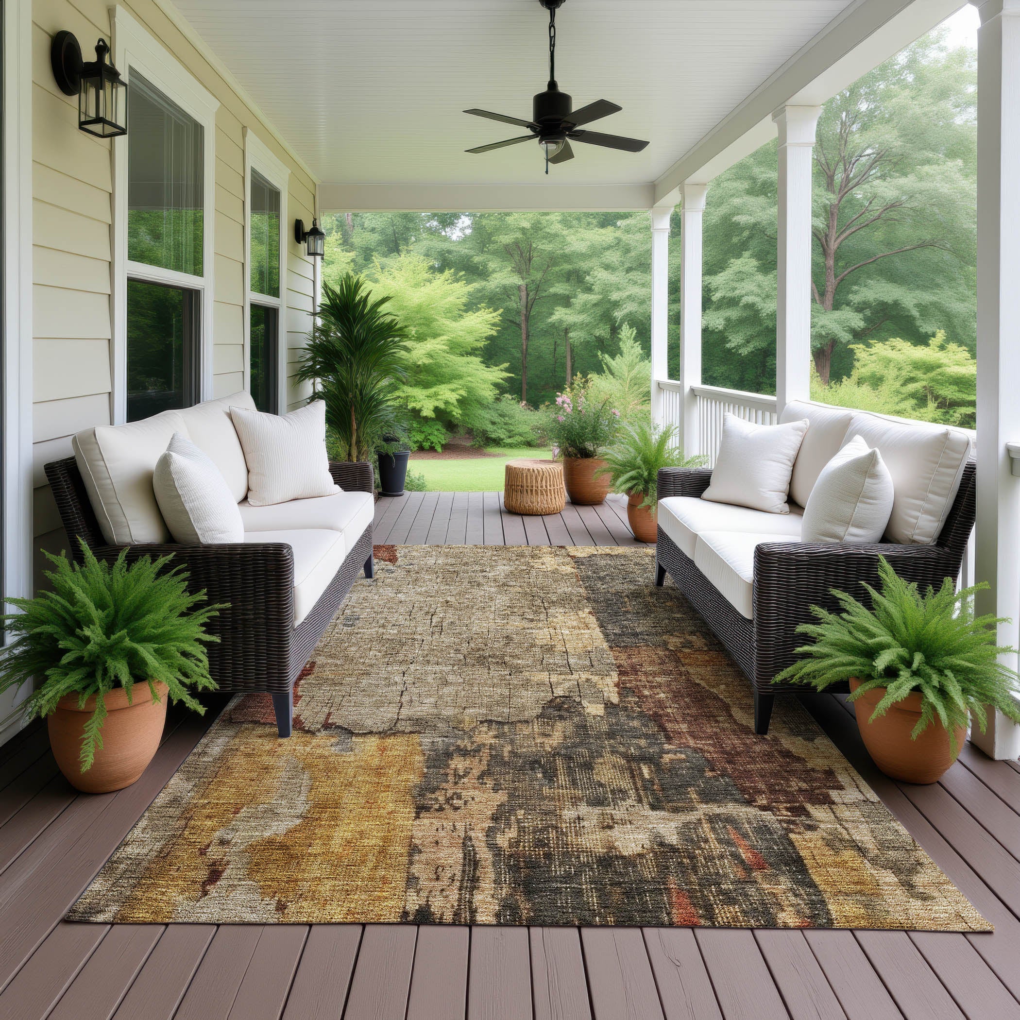 Indoor/Outdoor Contemporary NV9 Khaki Brown Rug 2'6" x 3'10" #shape_Rectangle