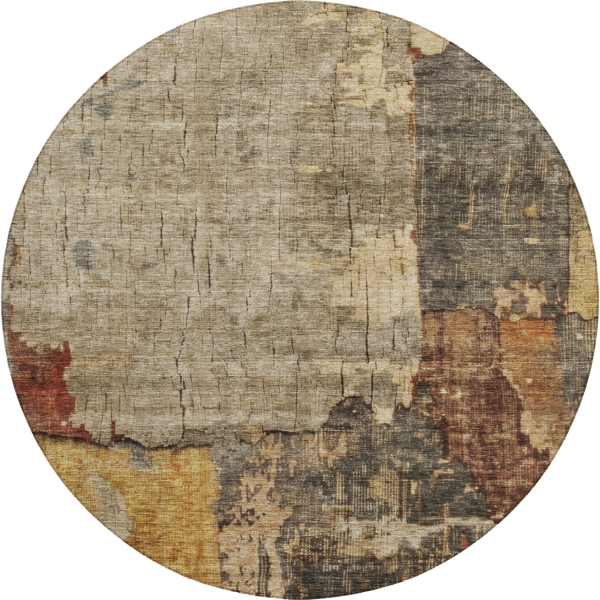 Indoor/Outdoor Contemporary NV9 Khaki Brown Rug 8' x 8' #shape_Round