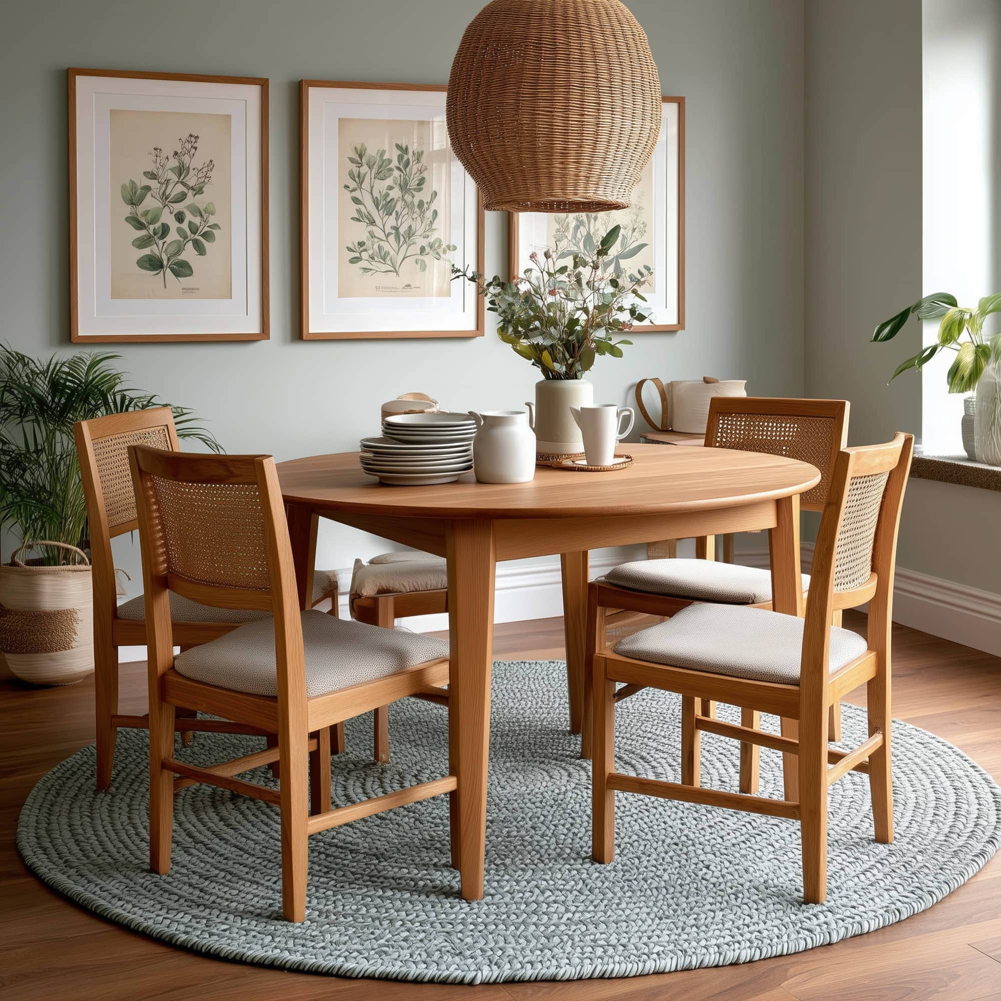 Sage Green Braided Indoor Outdoor Polypropylene Rug 6' #shape_Round