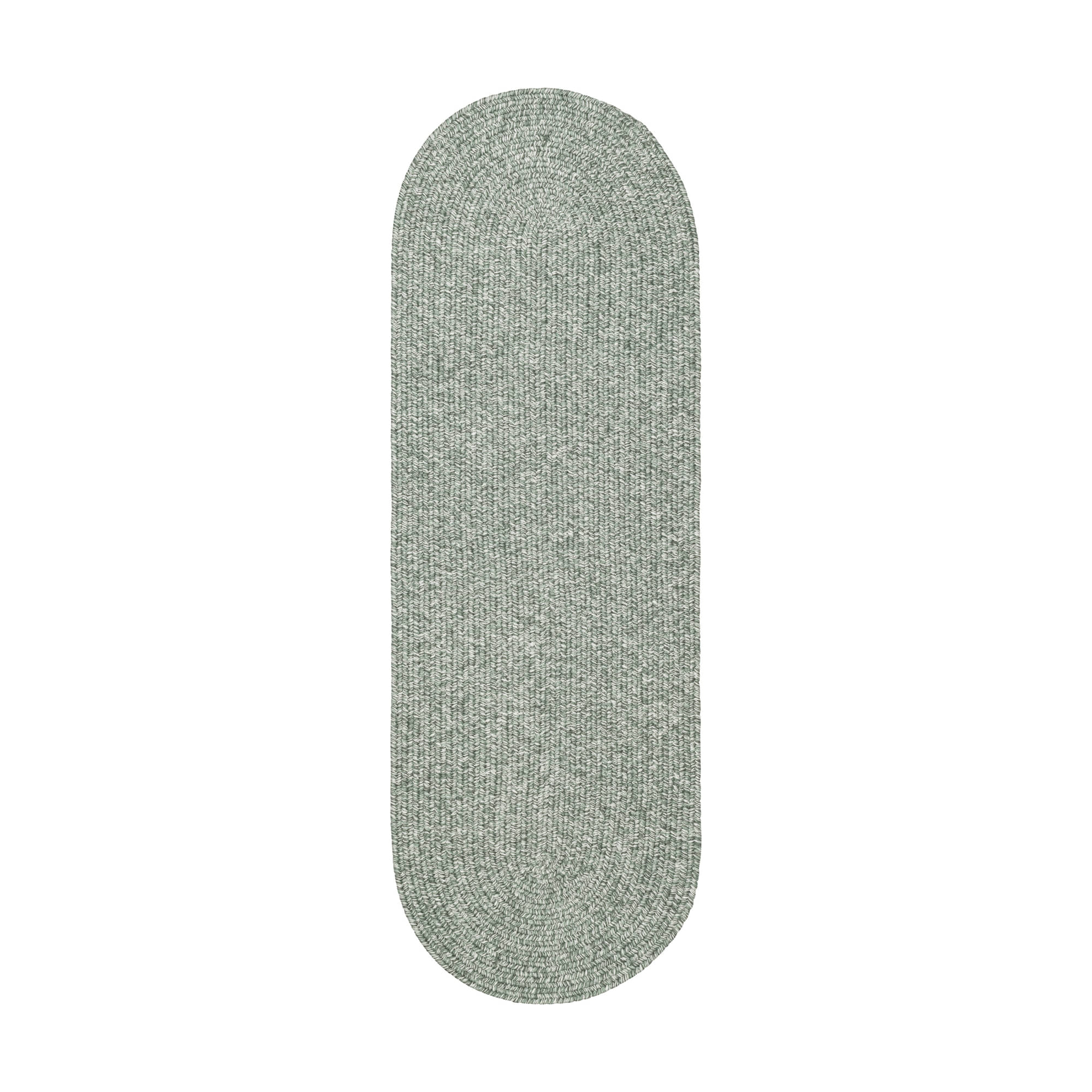 Sage Green Braided Indoor Outdoor Polypropylene Rug 2' X 4' #shape_Runner