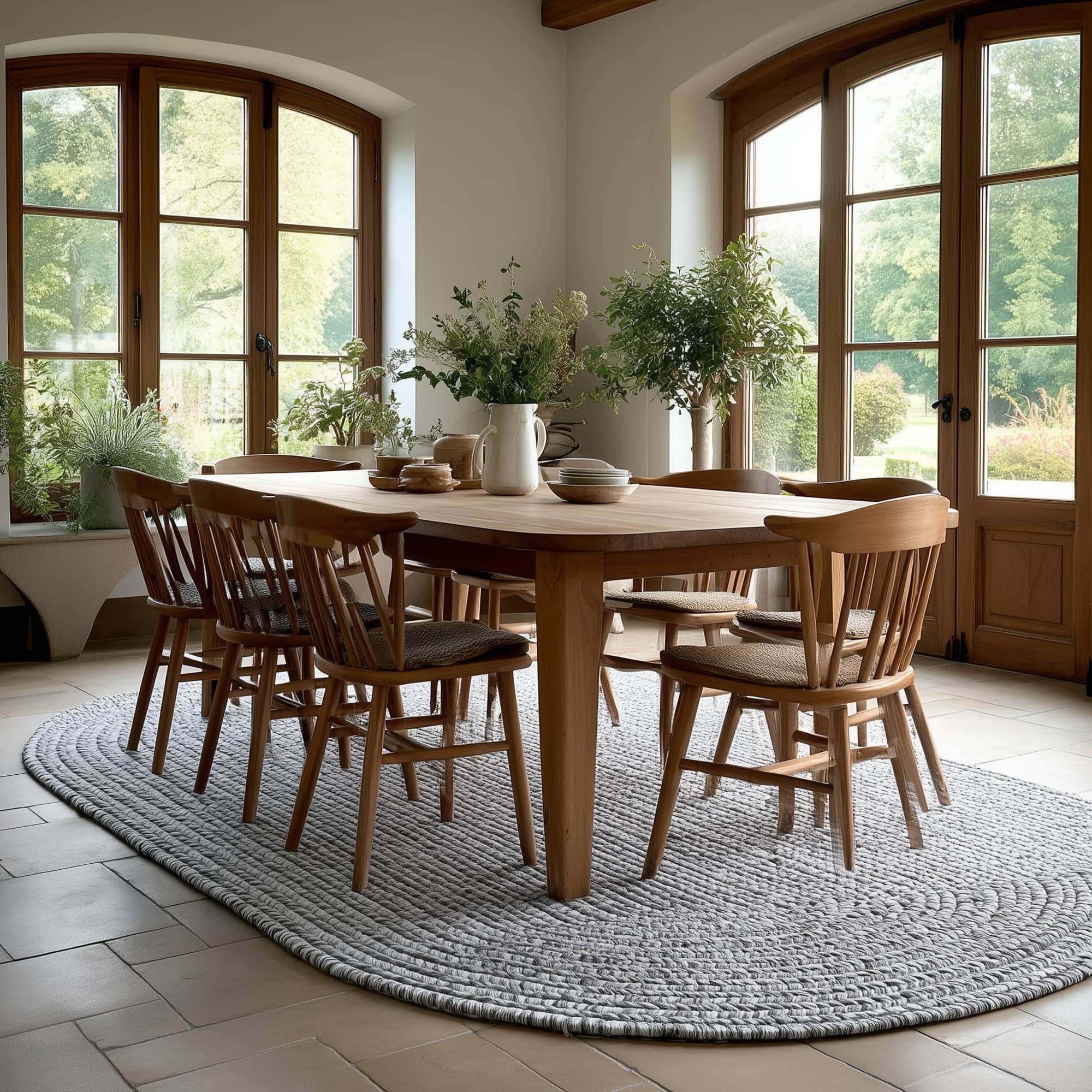 Muted Gray Braided Indoor Outdoor Polypropylene Rug 8' X 11' #shape_Oval