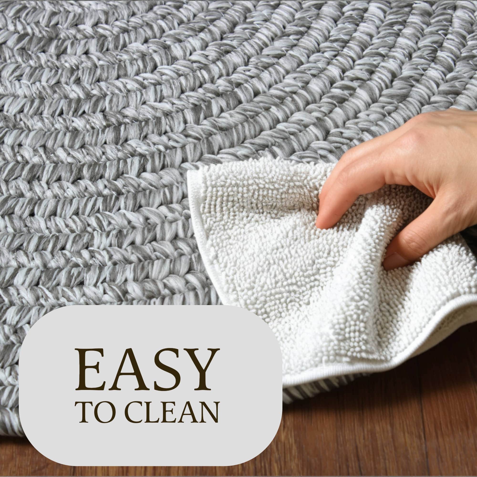 Muted Gray Braided Indoor Outdoor Polypropylene Rug 2' X 3'