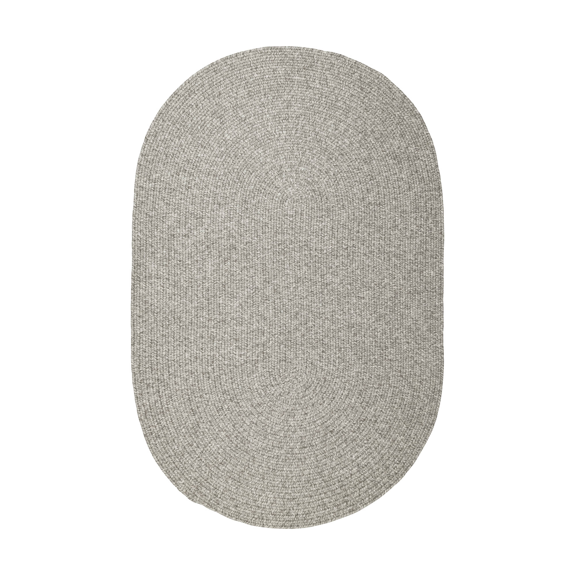 Muted Gray Braided Indoor Outdoor Polypropylene Rug 5' X 8' #shape_Oval
