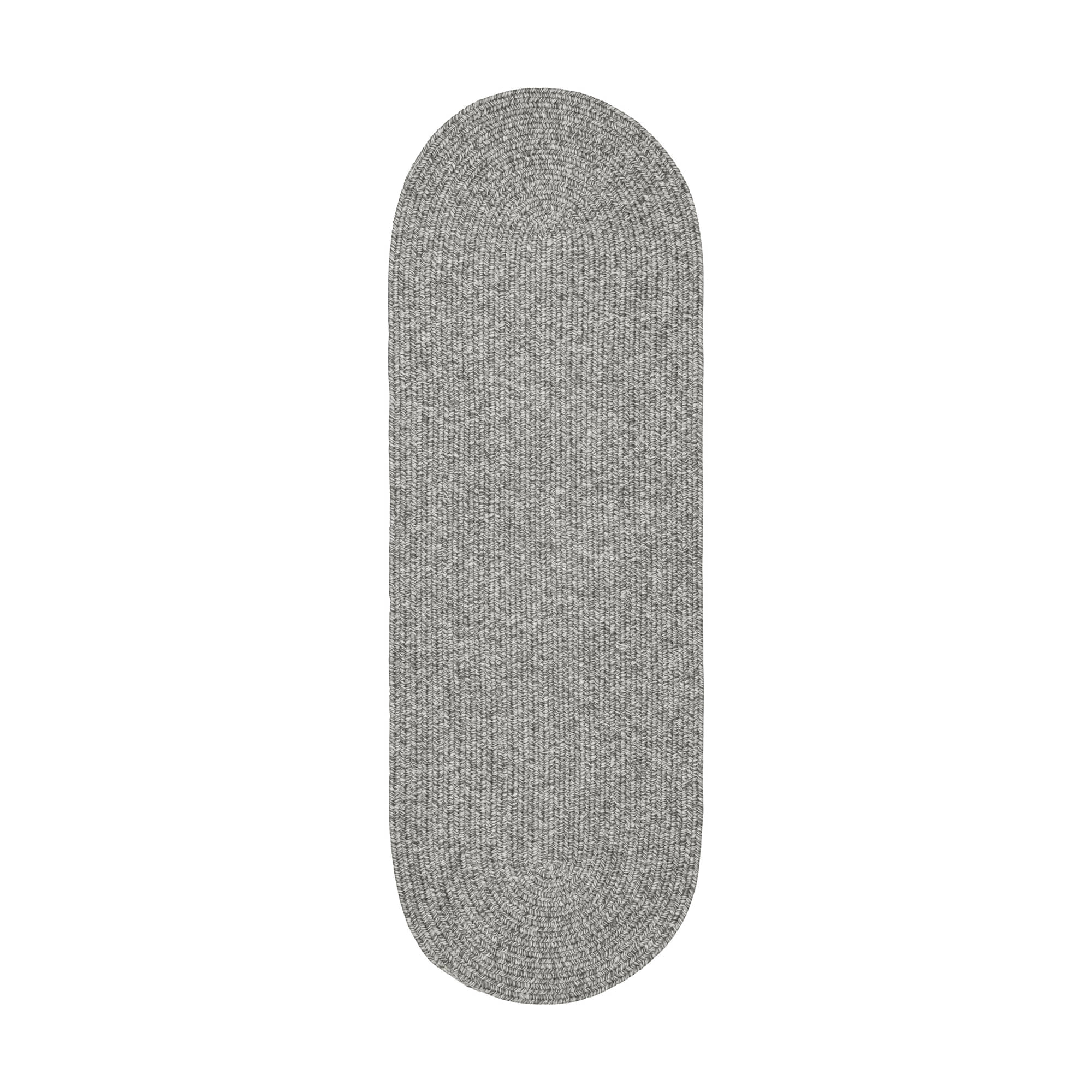 Muted Gray Braided Indoor Outdoor Polypropylene Rug 2' X 4' #shape_Runner