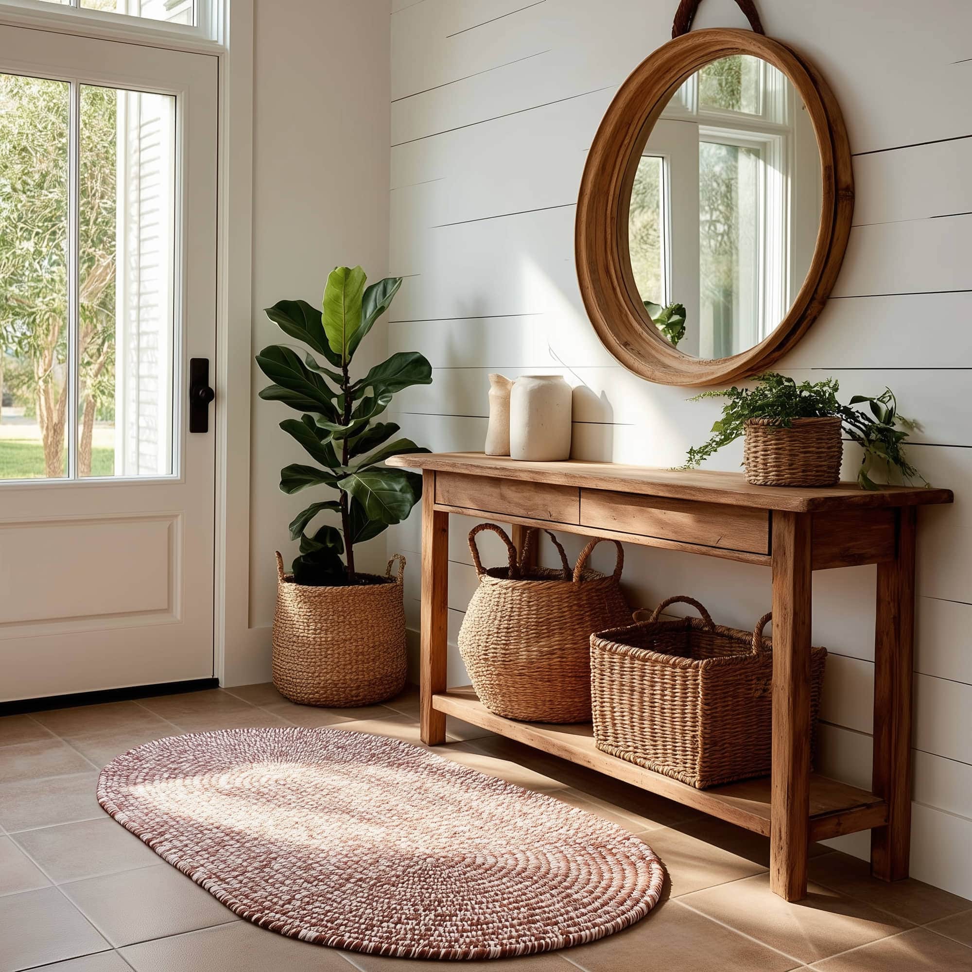 Terracotta Braided Indoor Outdoor Polypropylene Rug 2' X 3' #shape_Oval