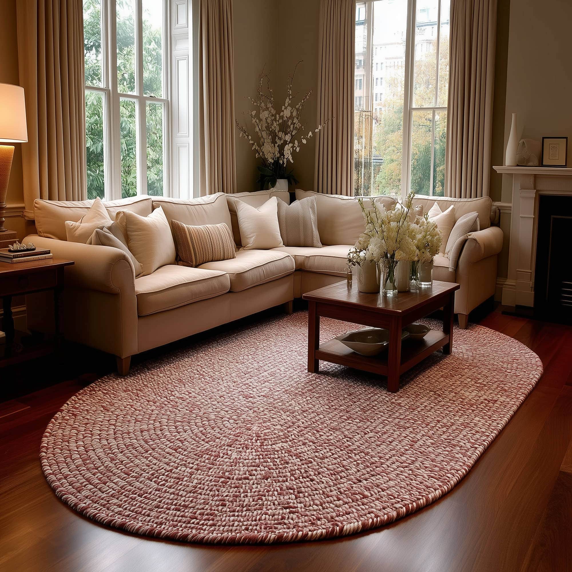 Terracotta Braided Indoor Outdoor Polypropylene Rug 7' X 9' #shape_Oval