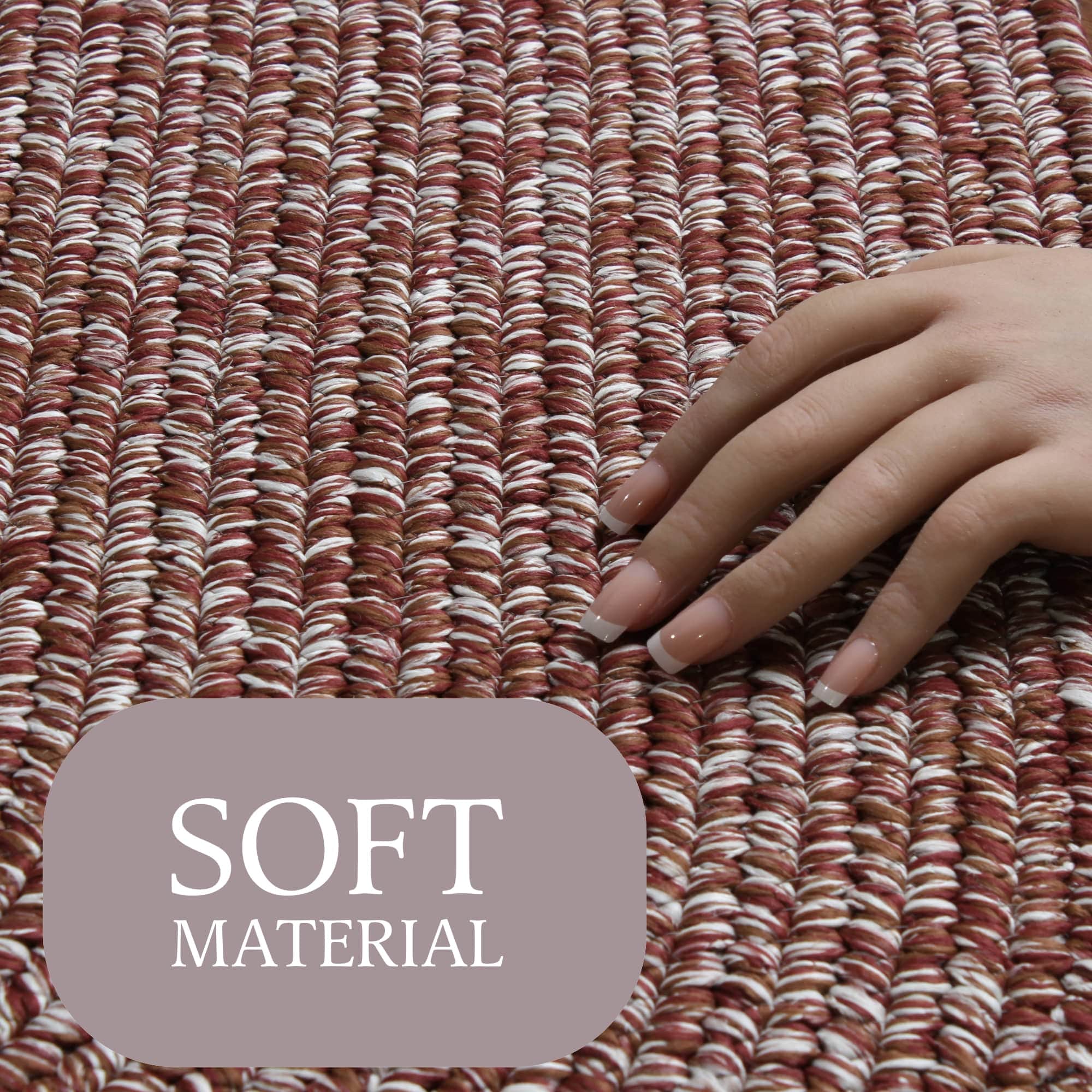 Terracotta Braided Indoor Outdoor Polypropylene Rug 2' X 3'