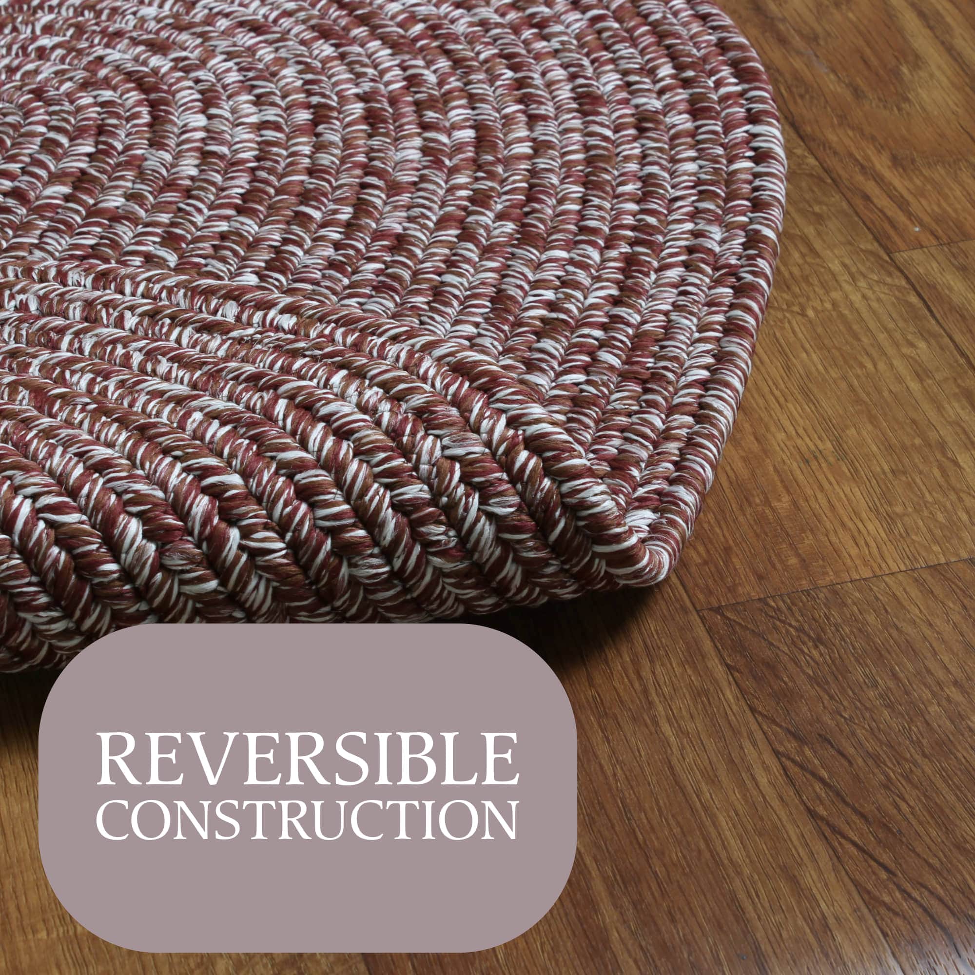 Terracotta Braided Indoor Outdoor Polypropylene Rug 2' X 3'