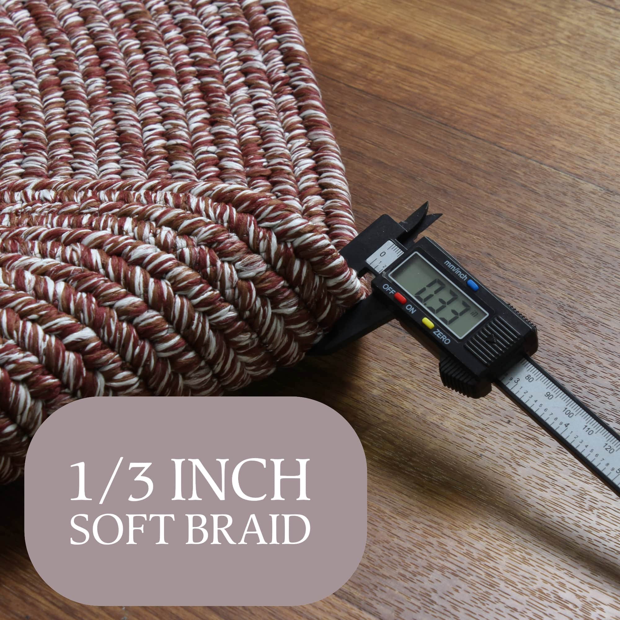 Terracotta Braided Indoor Outdoor Polypropylene Rug 2' X 3'