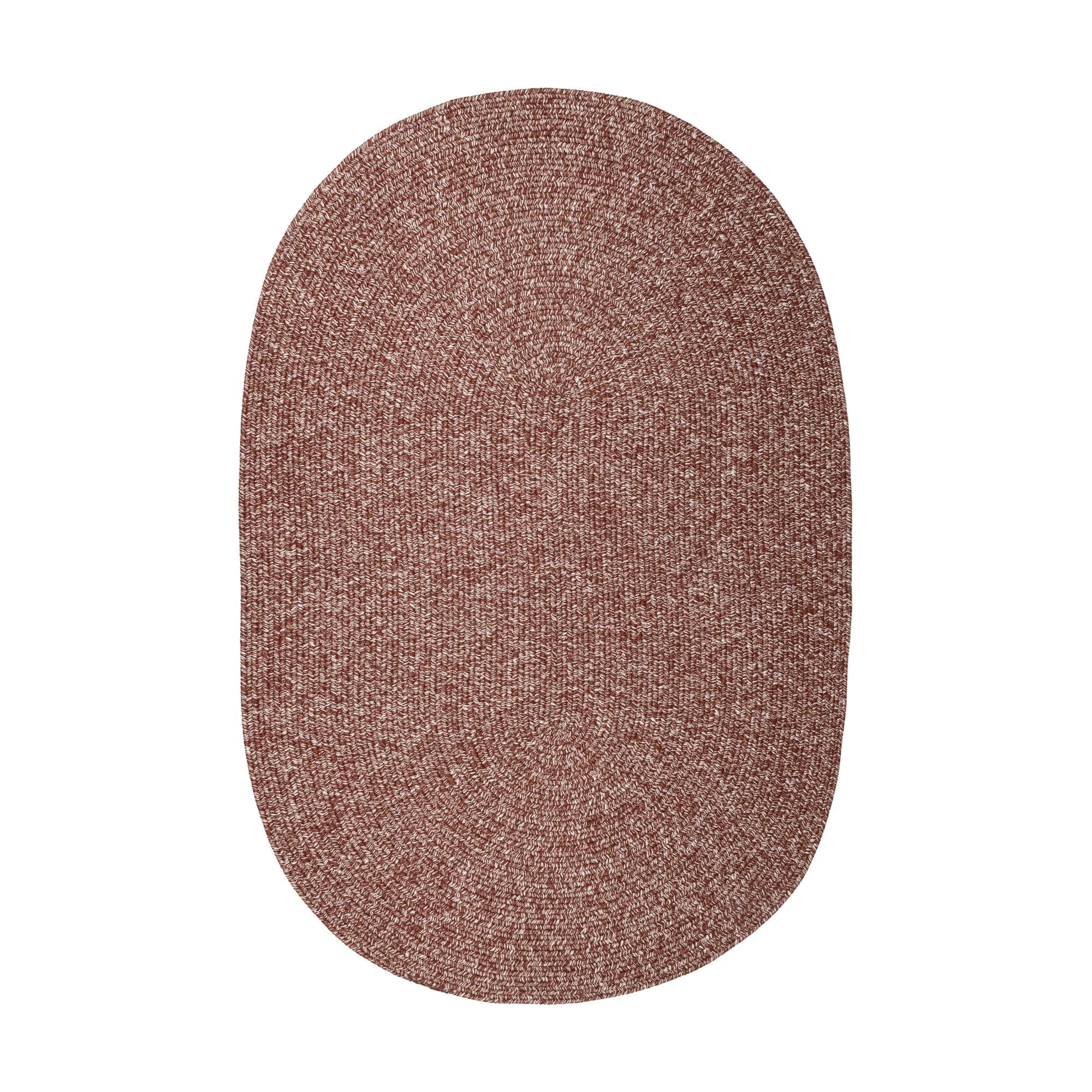 Terracotta Braided Indoor Outdoor Polypropylene Rug 5' X 8' #shape_Oval