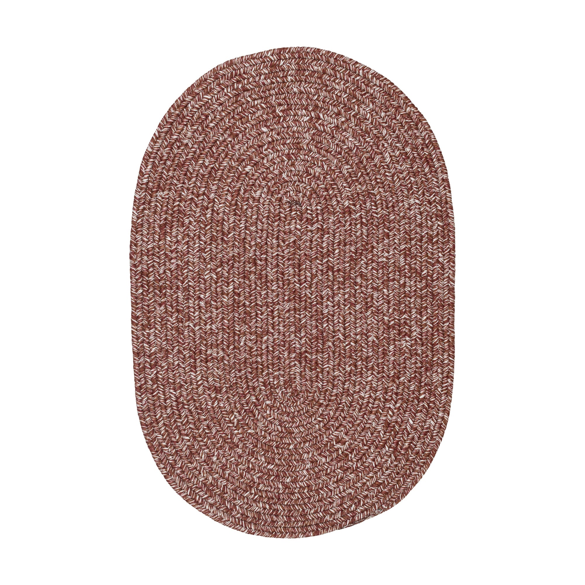 Terracotta Braided Indoor Outdoor Polypropylene Rug 2' X 3' #shape_Oval