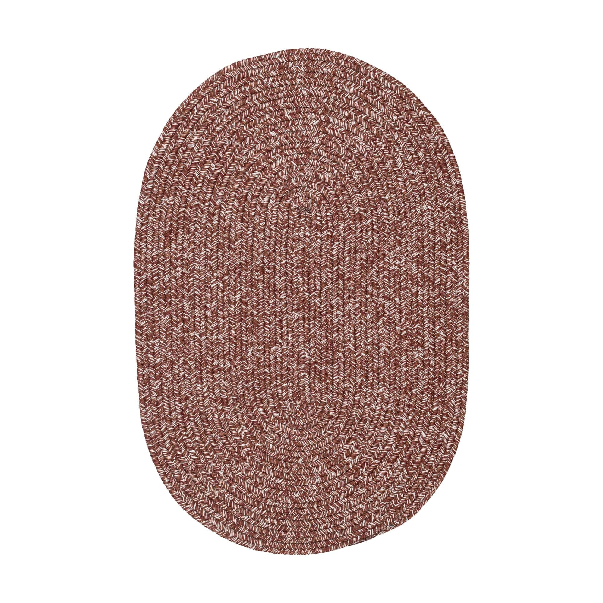 Terracotta Braided Indoor Outdoor Polypropylene Rug 2' X 3' #shape_Oval