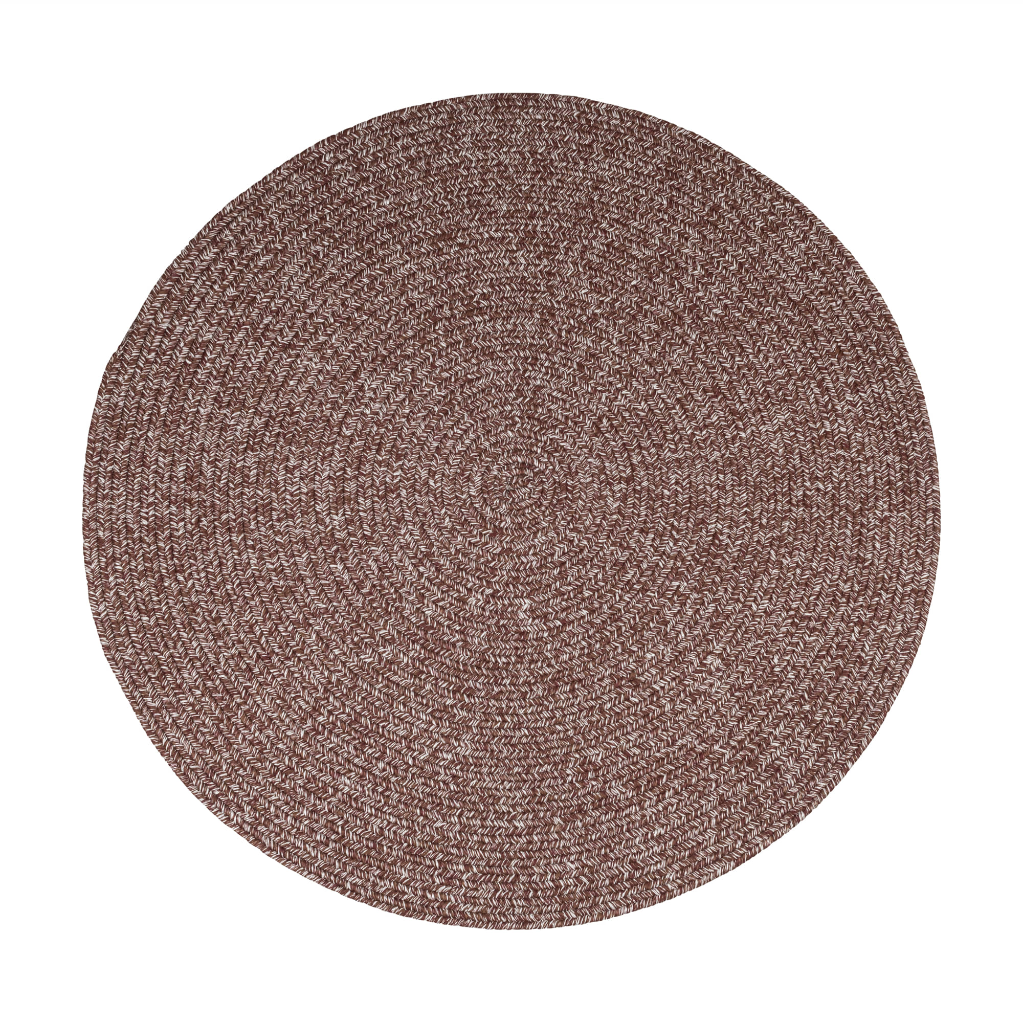 Terracotta Braided Indoor Outdoor Polypropylene Rug 4' #shape_Round