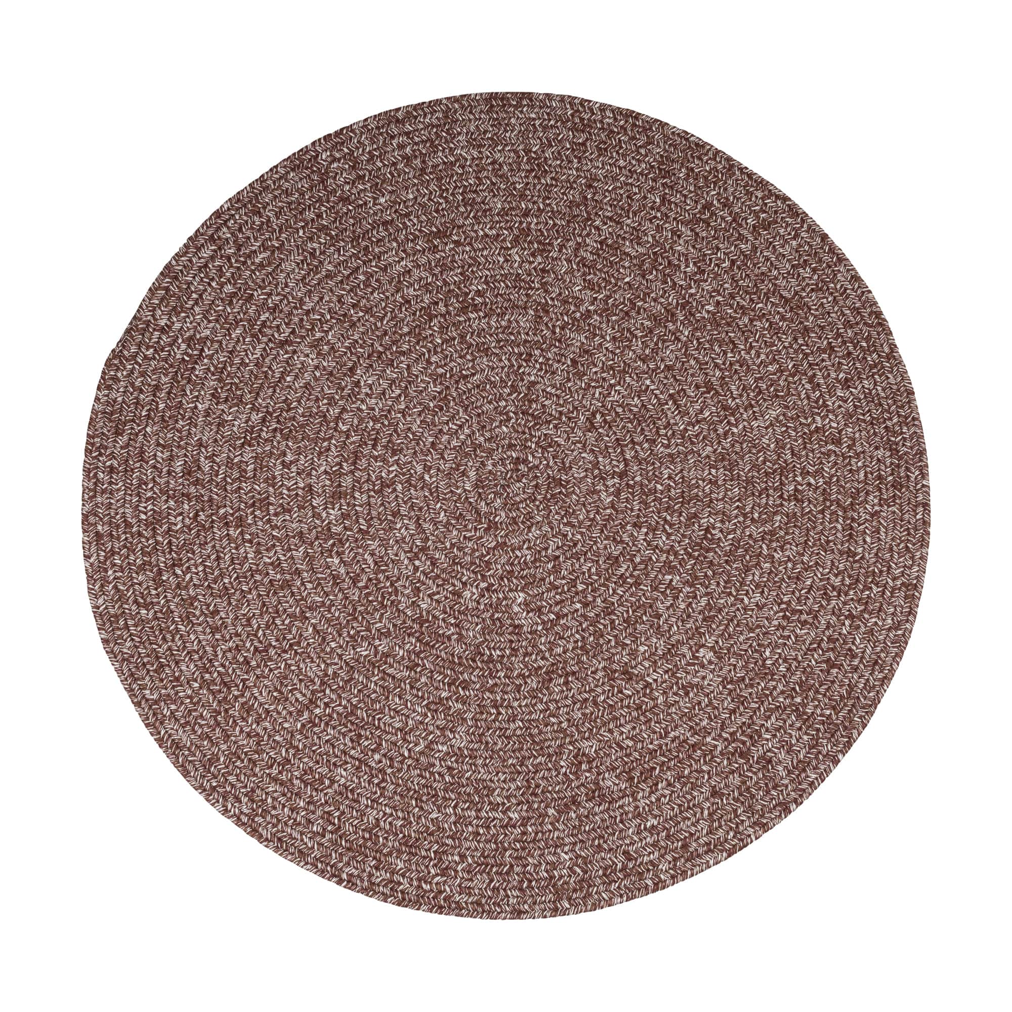 Terracotta Braided Indoor Outdoor Polypropylene Rug 4' #shape_Round