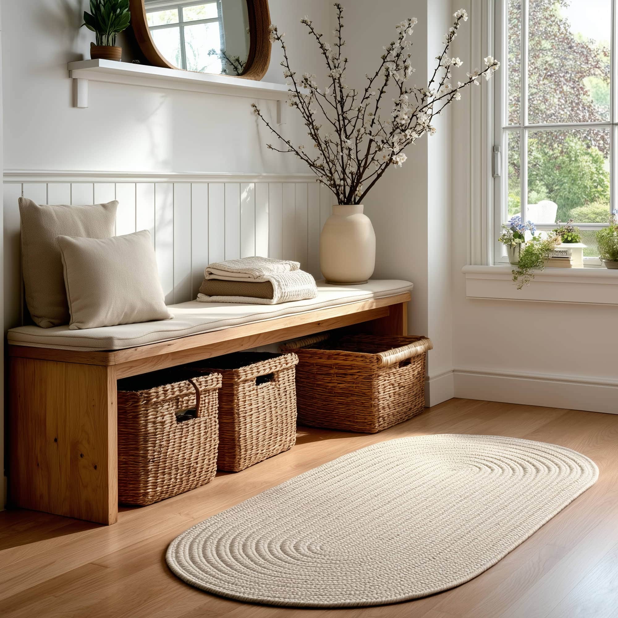 Muted Yellow, Sand Braided Indoor Outdoor Polypropylene Rug 2' X 4' #shape_Runner