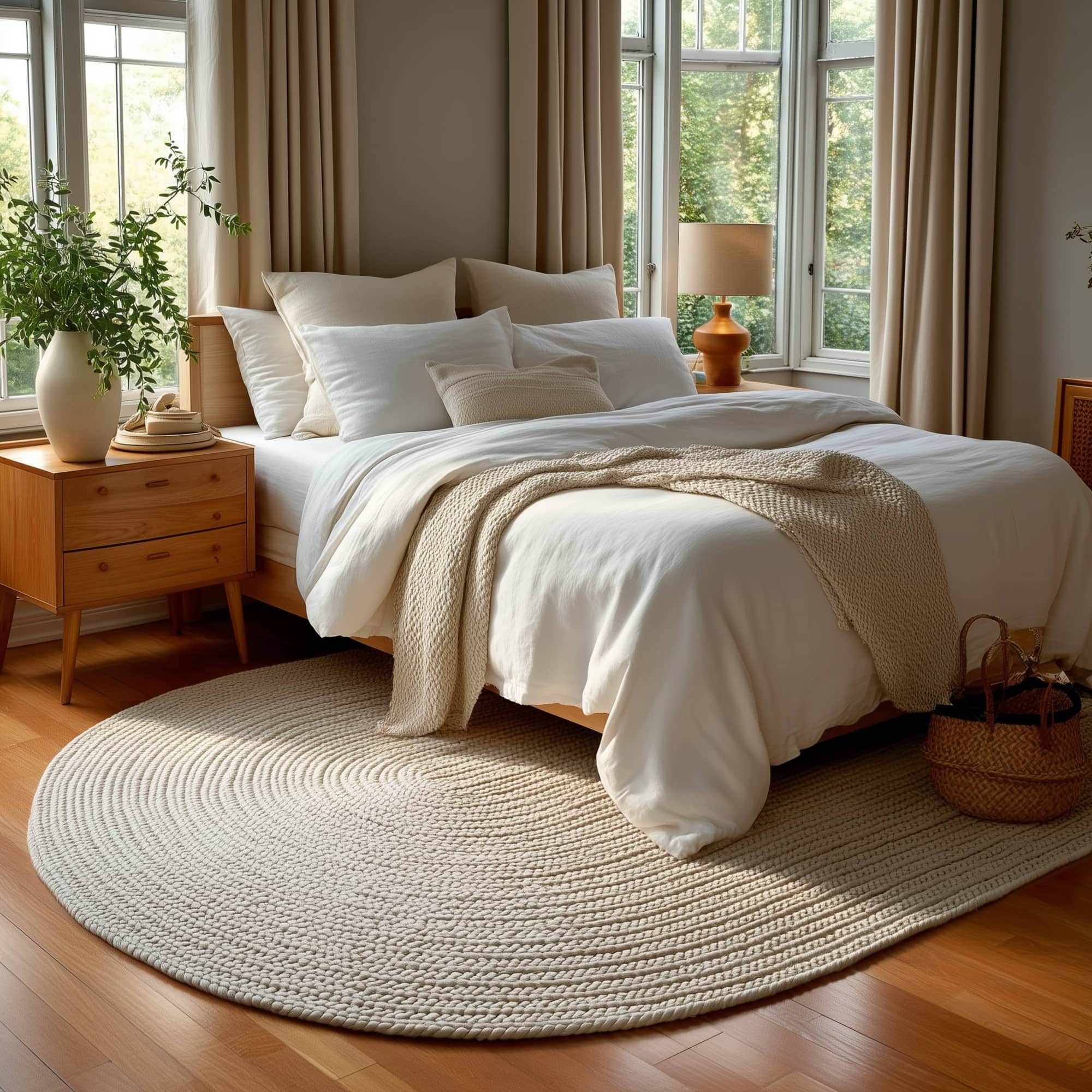 Muted Yellow, Sand Braided Indoor Outdoor Polypropylene Rug 7' X 9' #shape_Oval