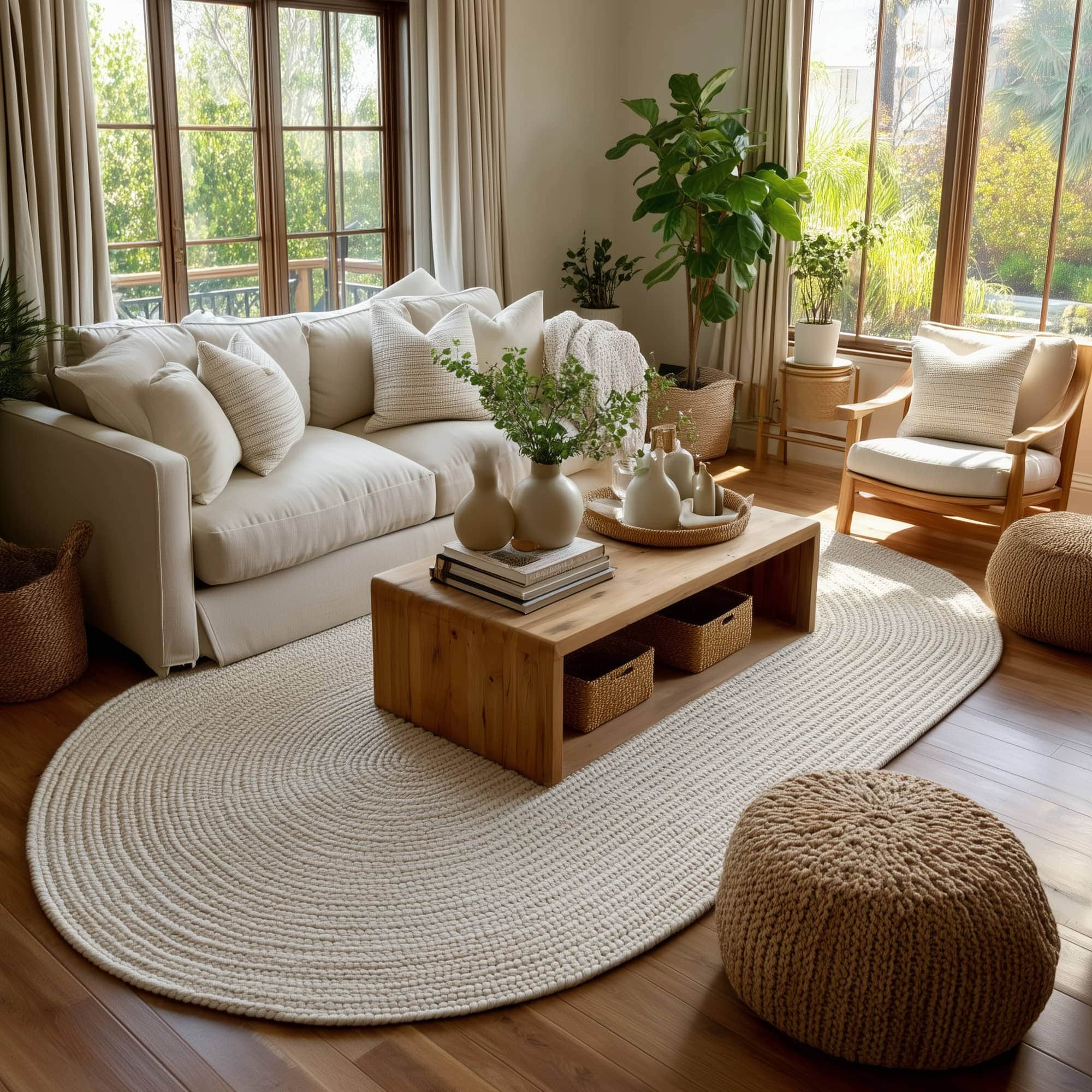 Muted Yellow, Sand Braided Indoor Outdoor Polypropylene Rug 7' X 9' #shape_Oval