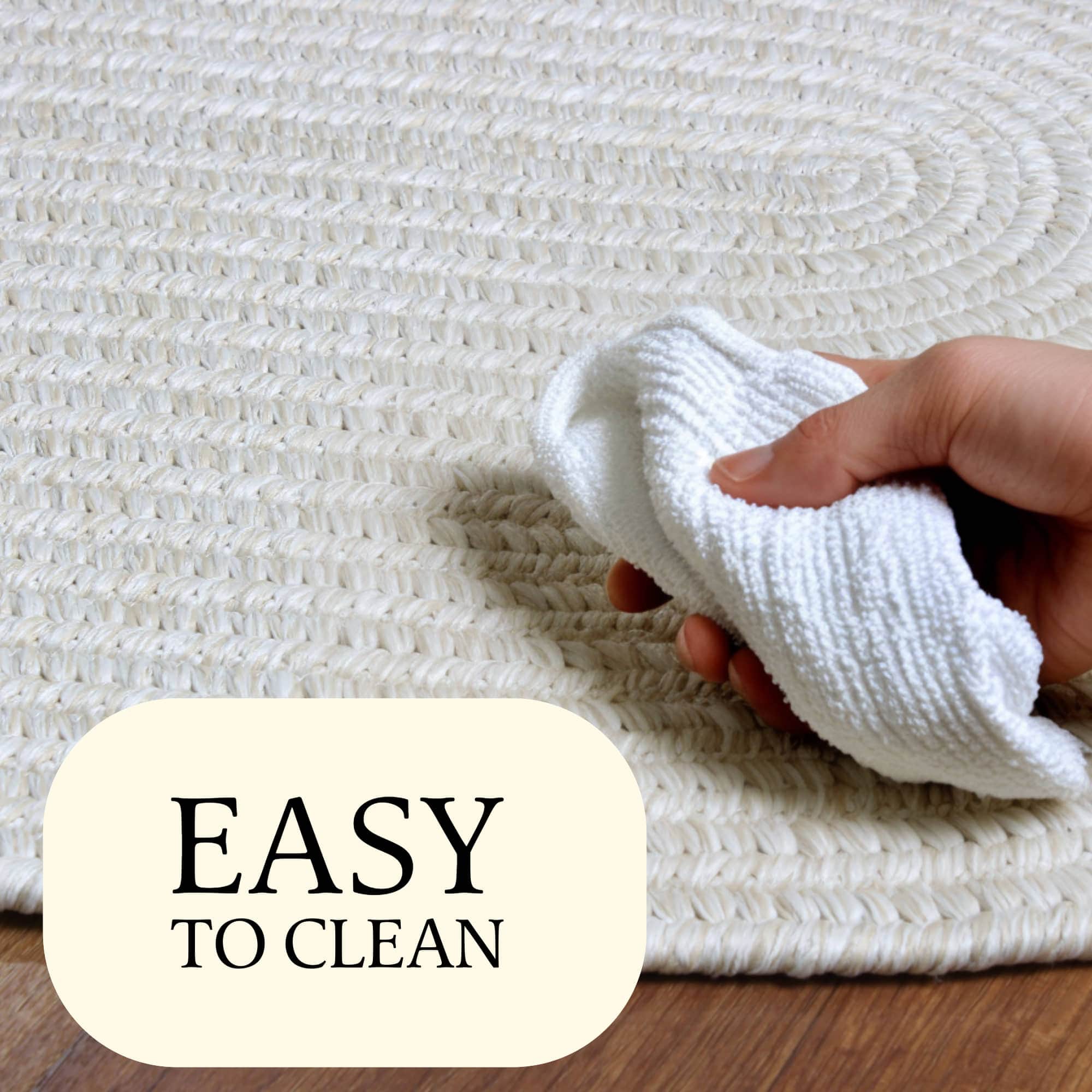 Muted Yellow, Sand Braided Indoor Outdoor Polypropylene Rug 2' X 3'