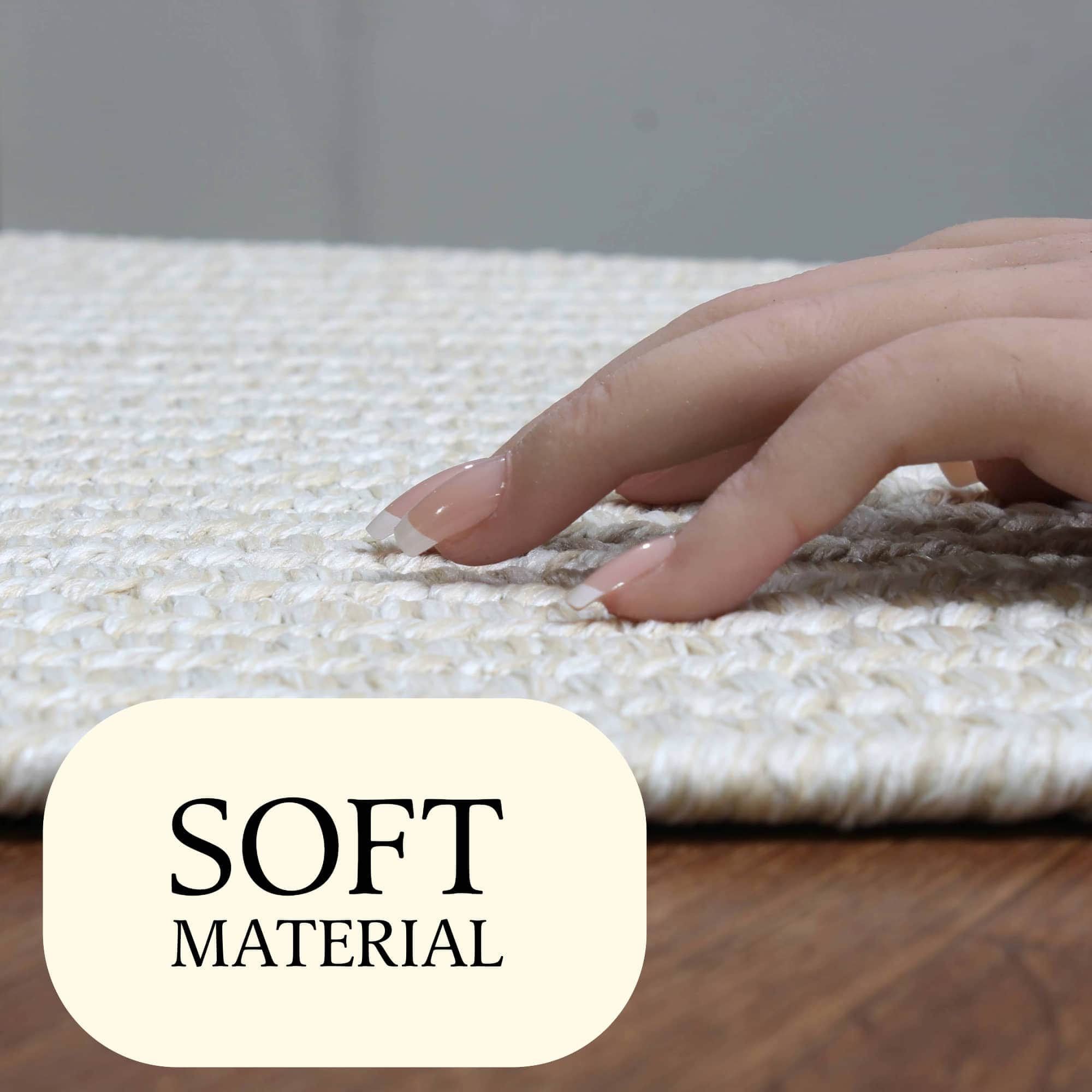 Muted Yellow, Sand Braided Indoor Outdoor Polypropylene Rug 2' X 3'