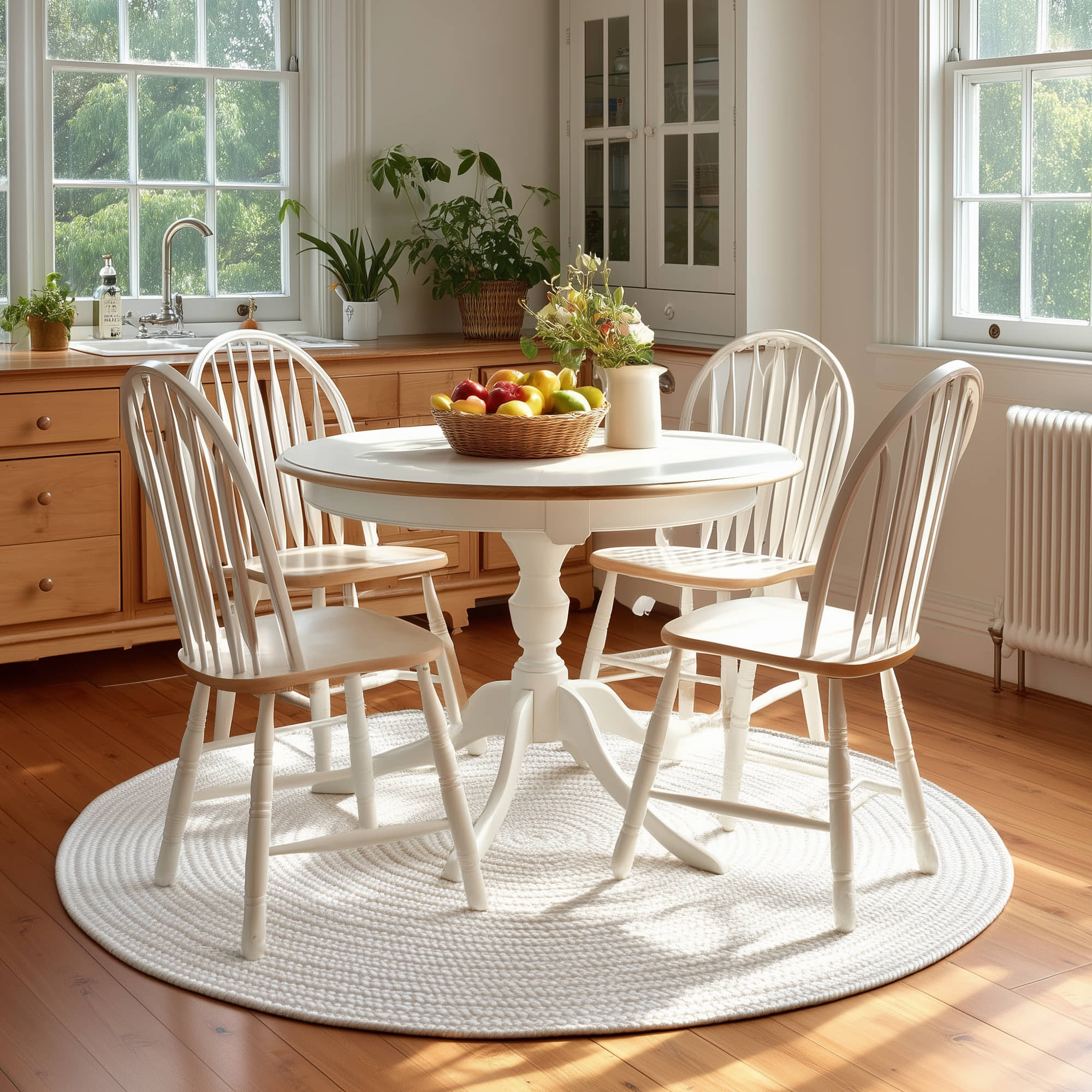 Muted Yellow, Sand Braided Indoor Outdoor Polypropylene Rug 4' #shape_Round
