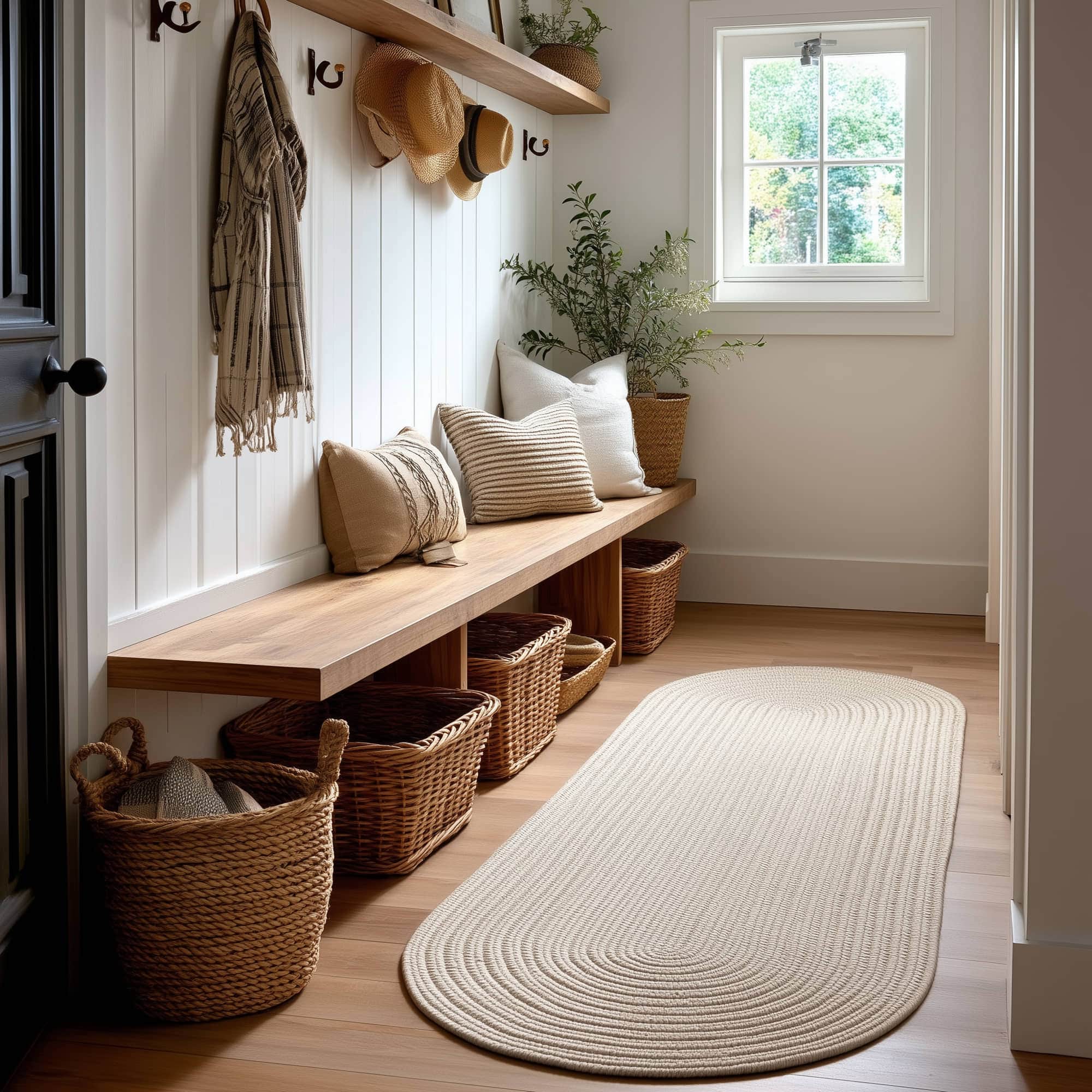 Muted Yellow, Sand Braided Indoor Outdoor Polypropylene Rug 2' X 6' #shape_Runner