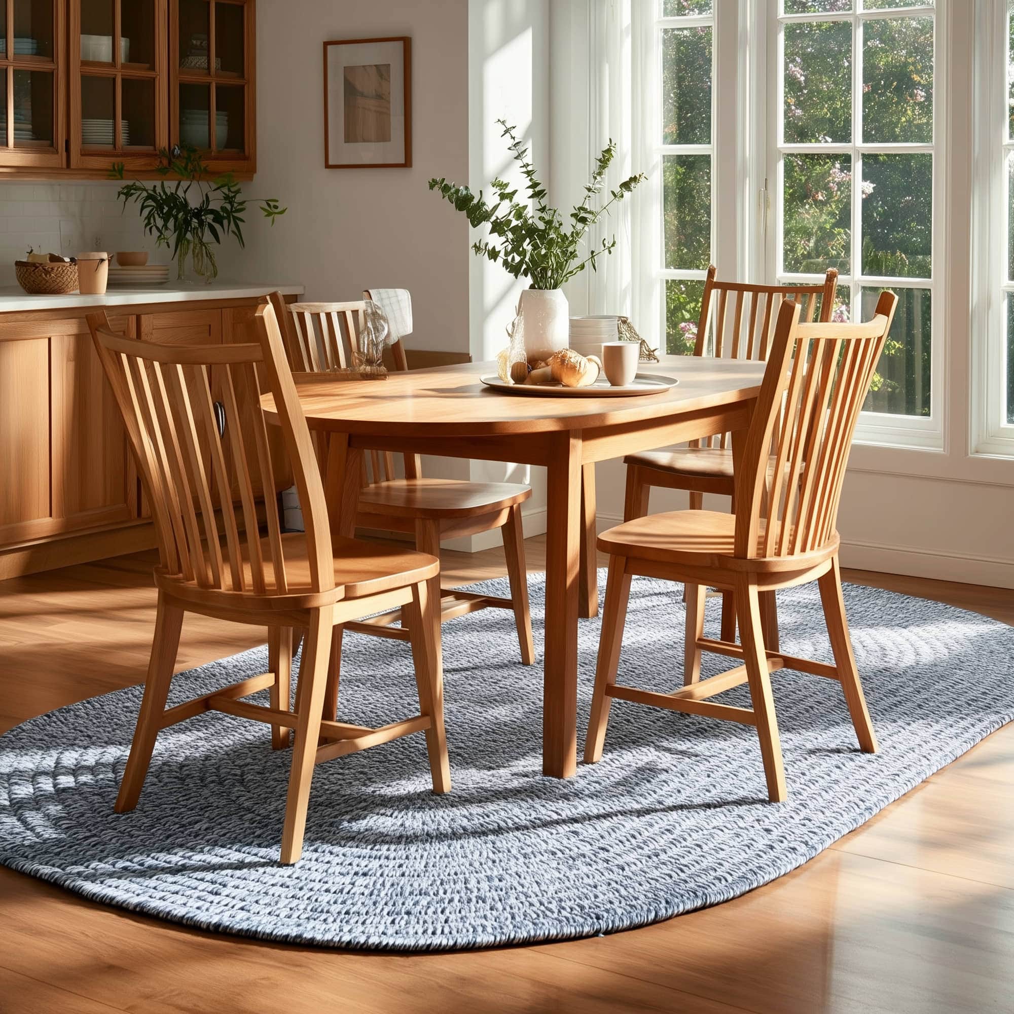 Navy Blue, White Braided Indoor Outdoor Polypropylene Rug 5' X 8' #shape_Oval