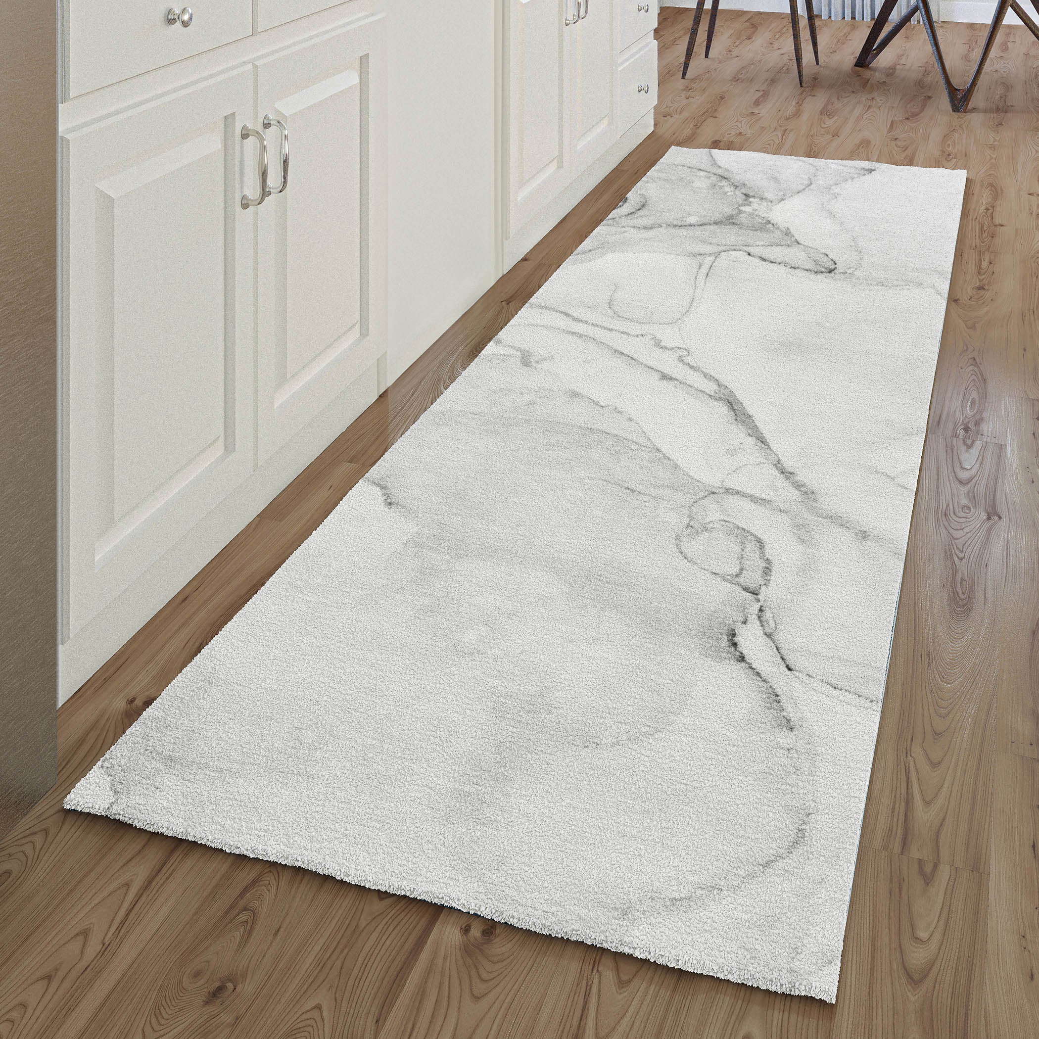 Luxury Washable Indoor/Outdoor Transitional OY13 Gray Rug 2'3" x 7'6" #shape_Runner