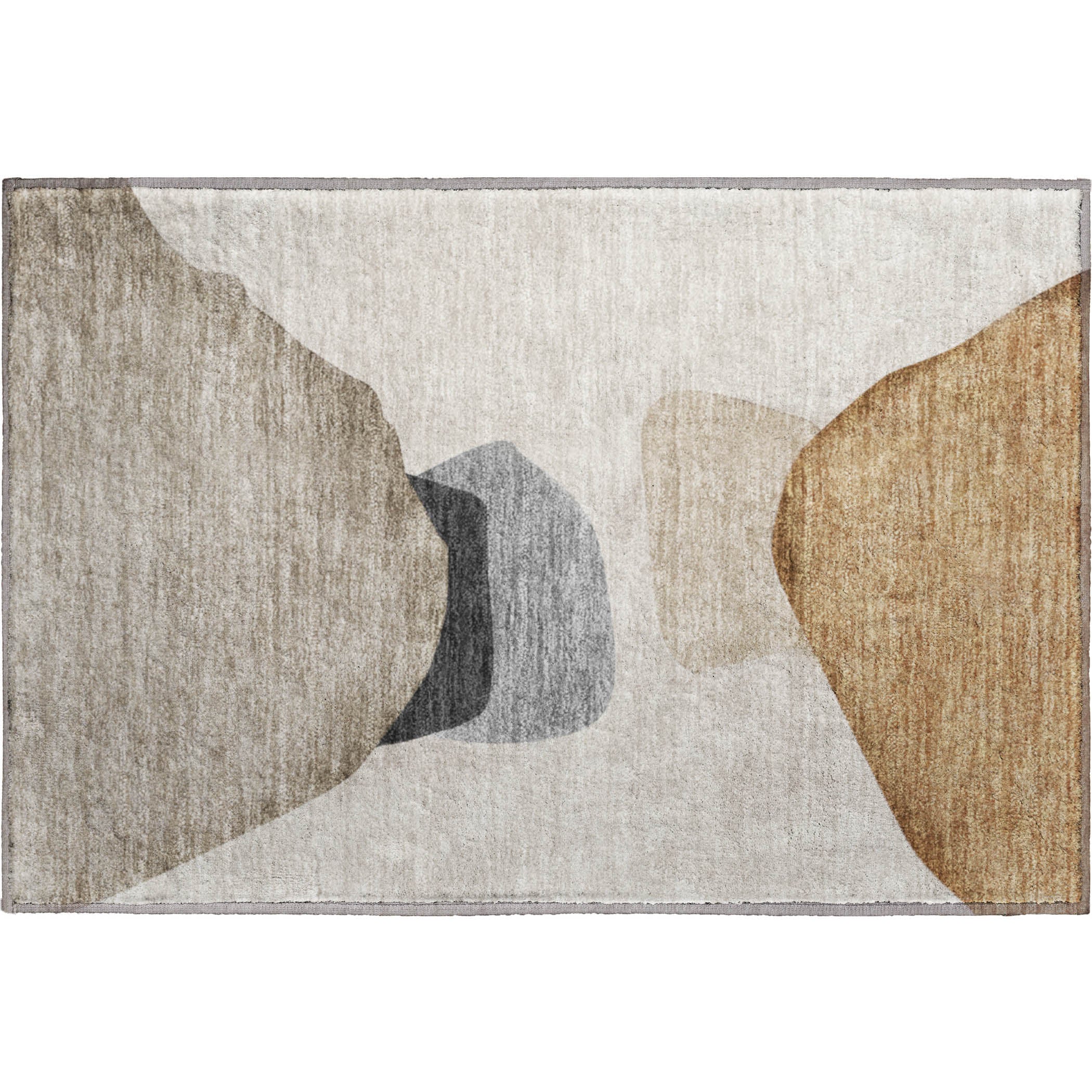 Luxury Washable Indoor/Outdoor Transitional OY17 Taupe Brown Rug 1'8" x 2'6" #shape_Rectangle