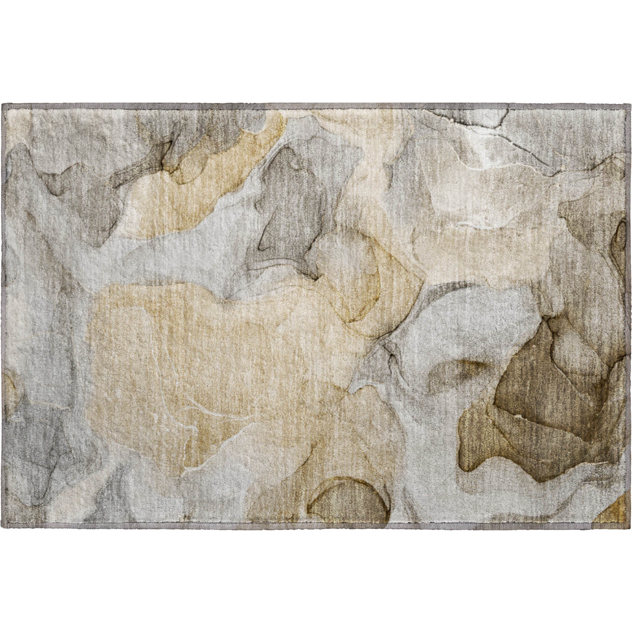 Luxury Washable Indoor/Outdoor Transitional OY4 Taupe Brown Rug 1'8" x 2'6" #shape_Rectangle