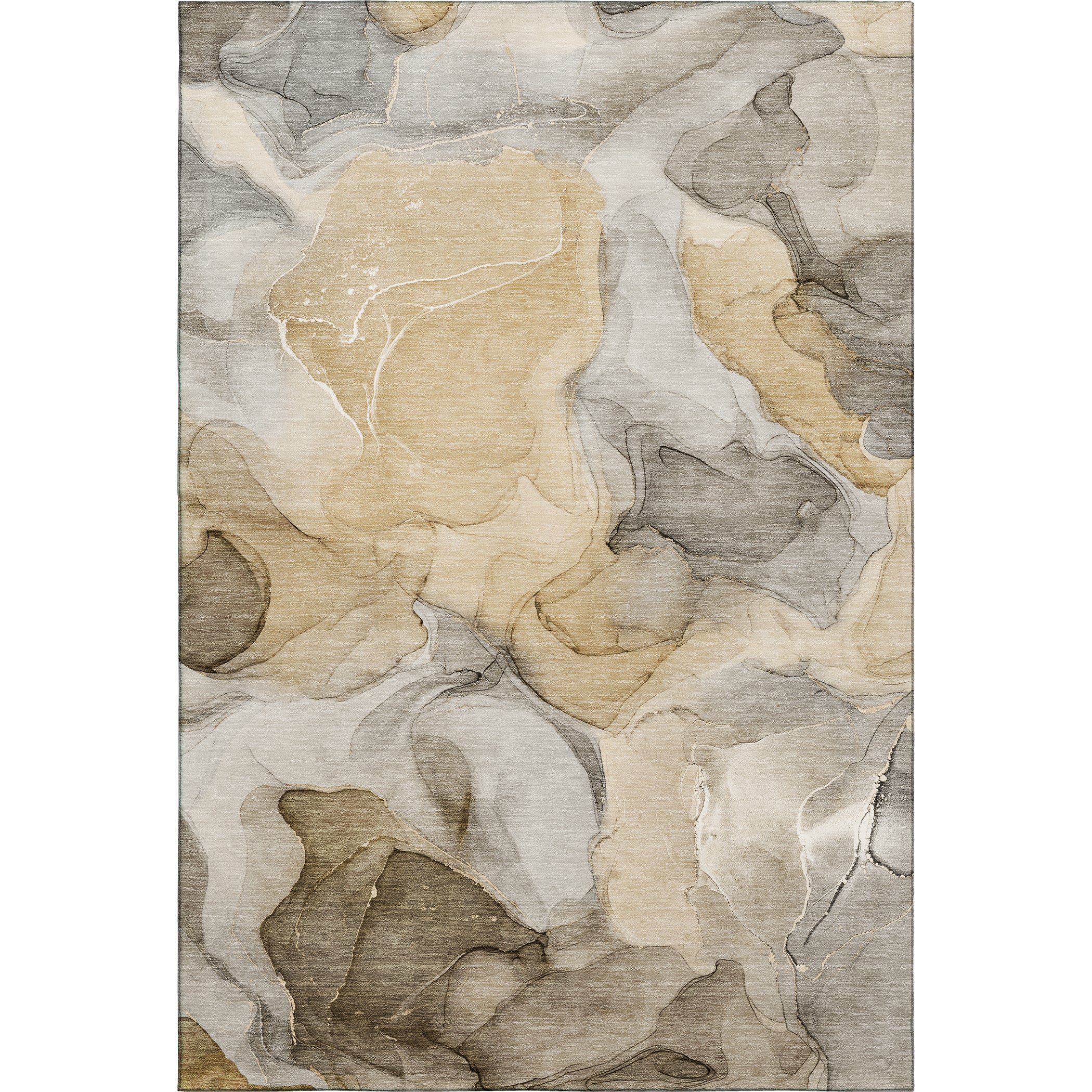 Luxury Washable Indoor/Outdoor Transitional OY4 Taupe Brown Rug 2'6" x 3'10" #shape_Rectangle