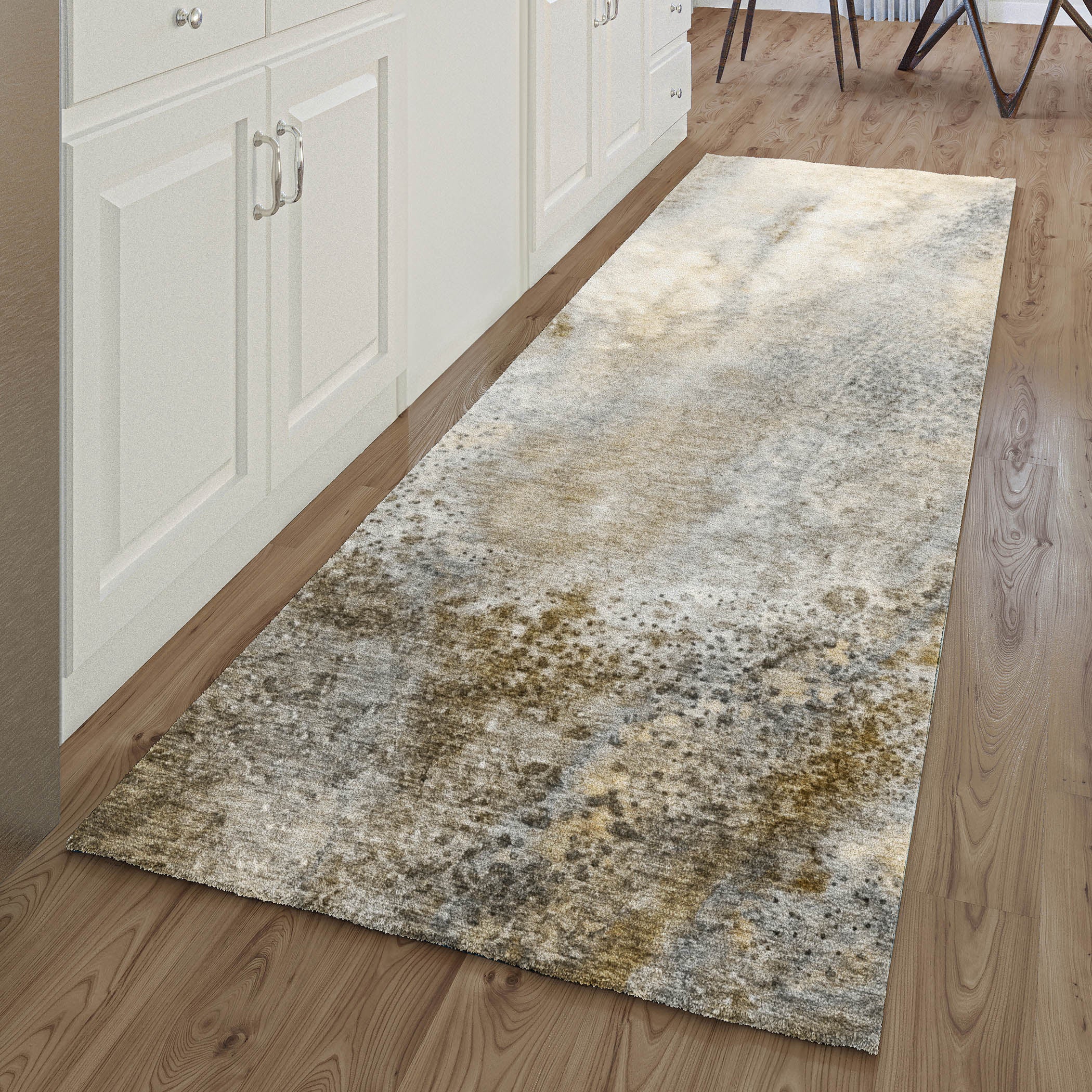 Luxury Washable Indoor/Outdoor Transitional OY5 Taupe Brown Rug 2'3" x 7'6" #shape_Runner