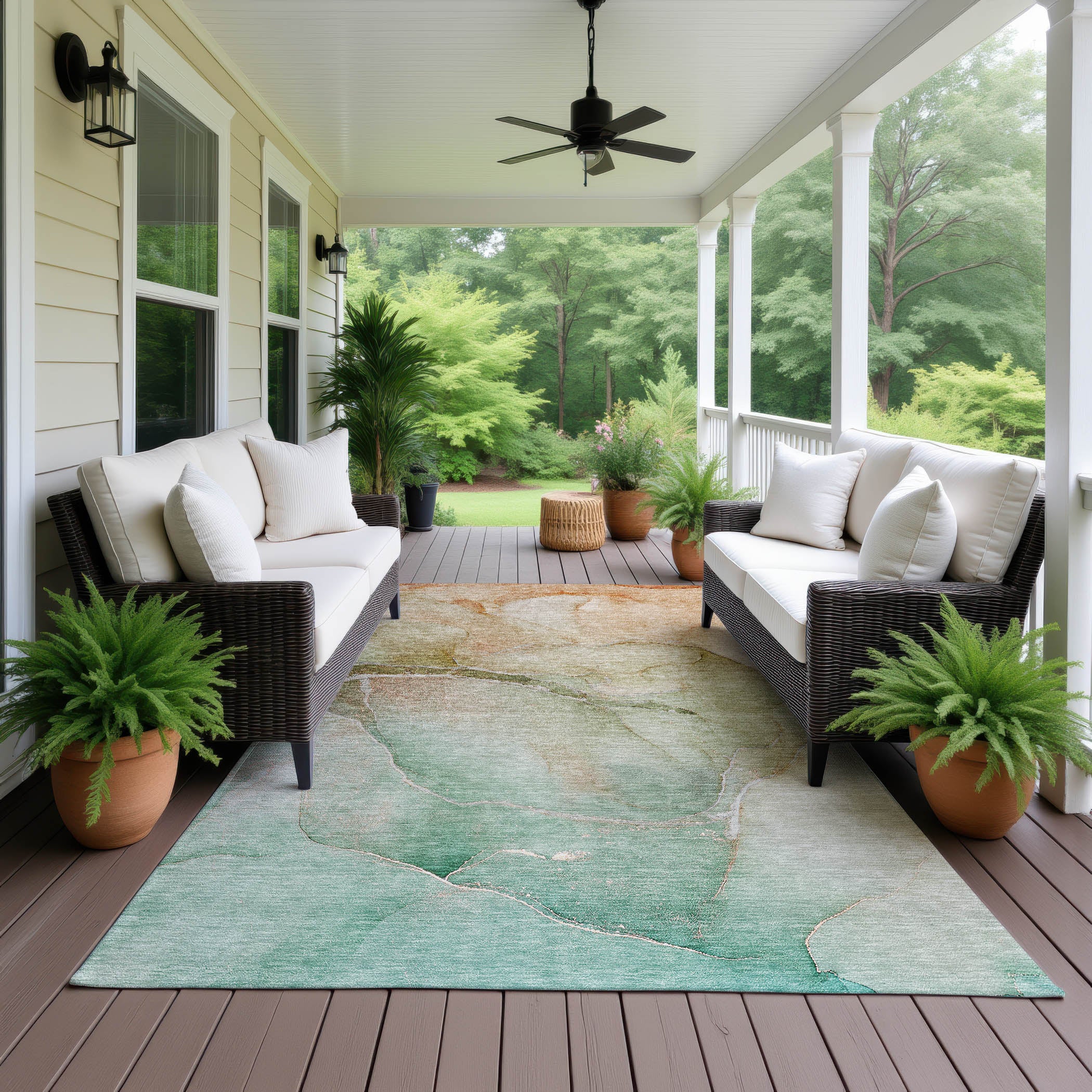 Luxury Washable Indoor/Outdoor Transitional OY6 Taupe Brown Rug 2'6" x 3'10" #shape_Rectangle