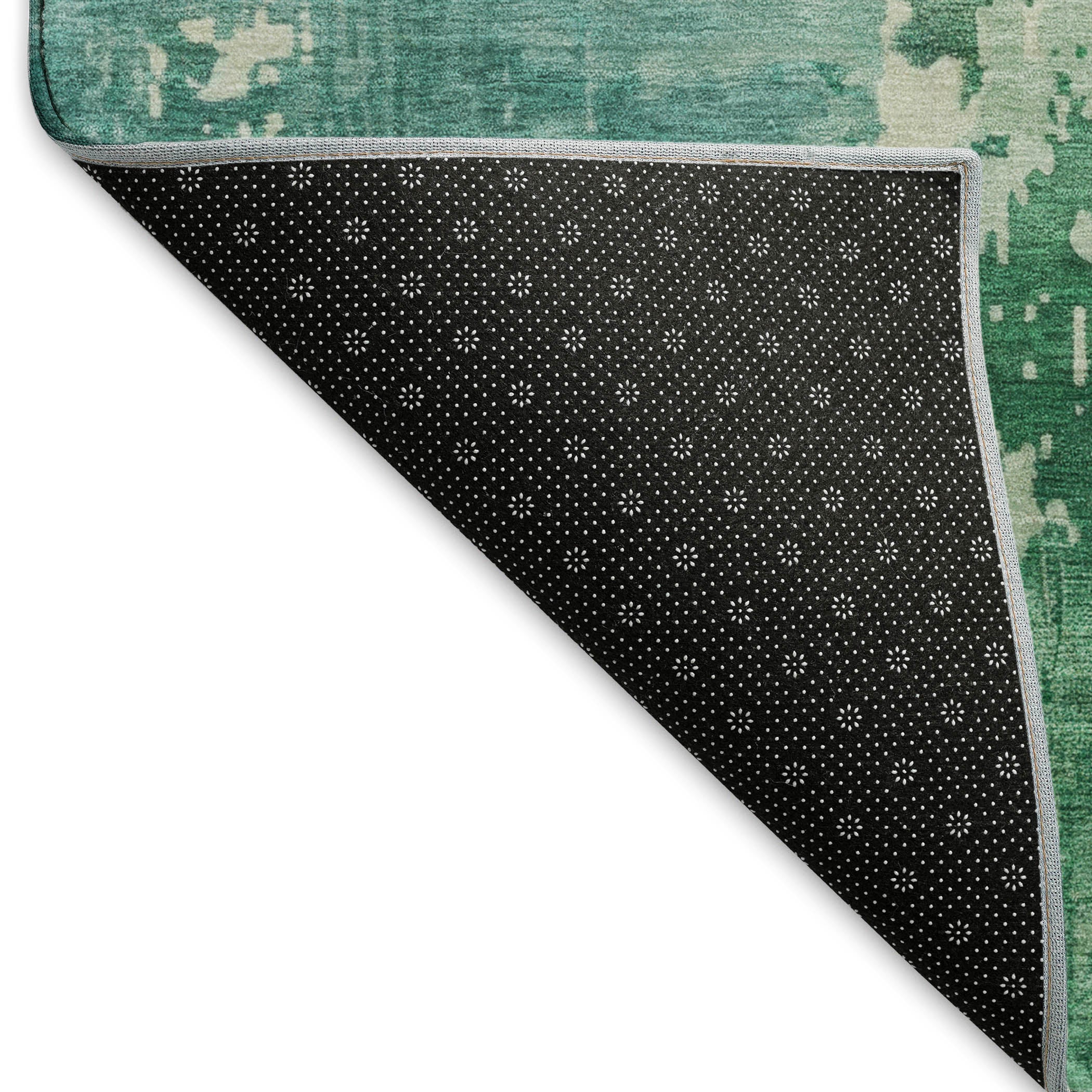 Luxury Machine Washable Indoor/Outdoor Transitional PA11 Emerald Green Rug 1'8" x 2'6" #shape_Rectangle