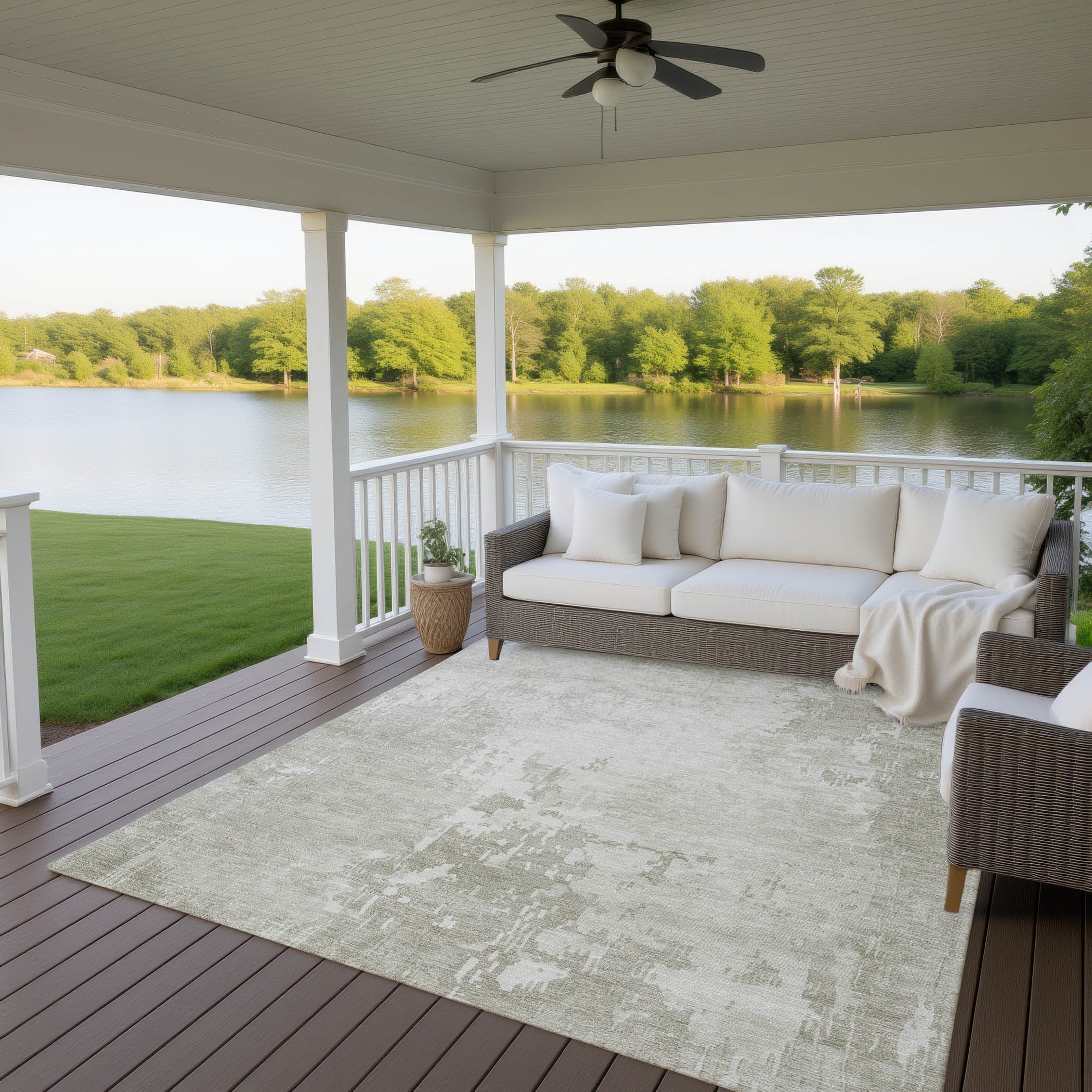 Luxury Machine Washable Indoor/Outdoor Transitional PA11 Linen Brown Rug 2'6" x 3'10" #shape_Rectangle