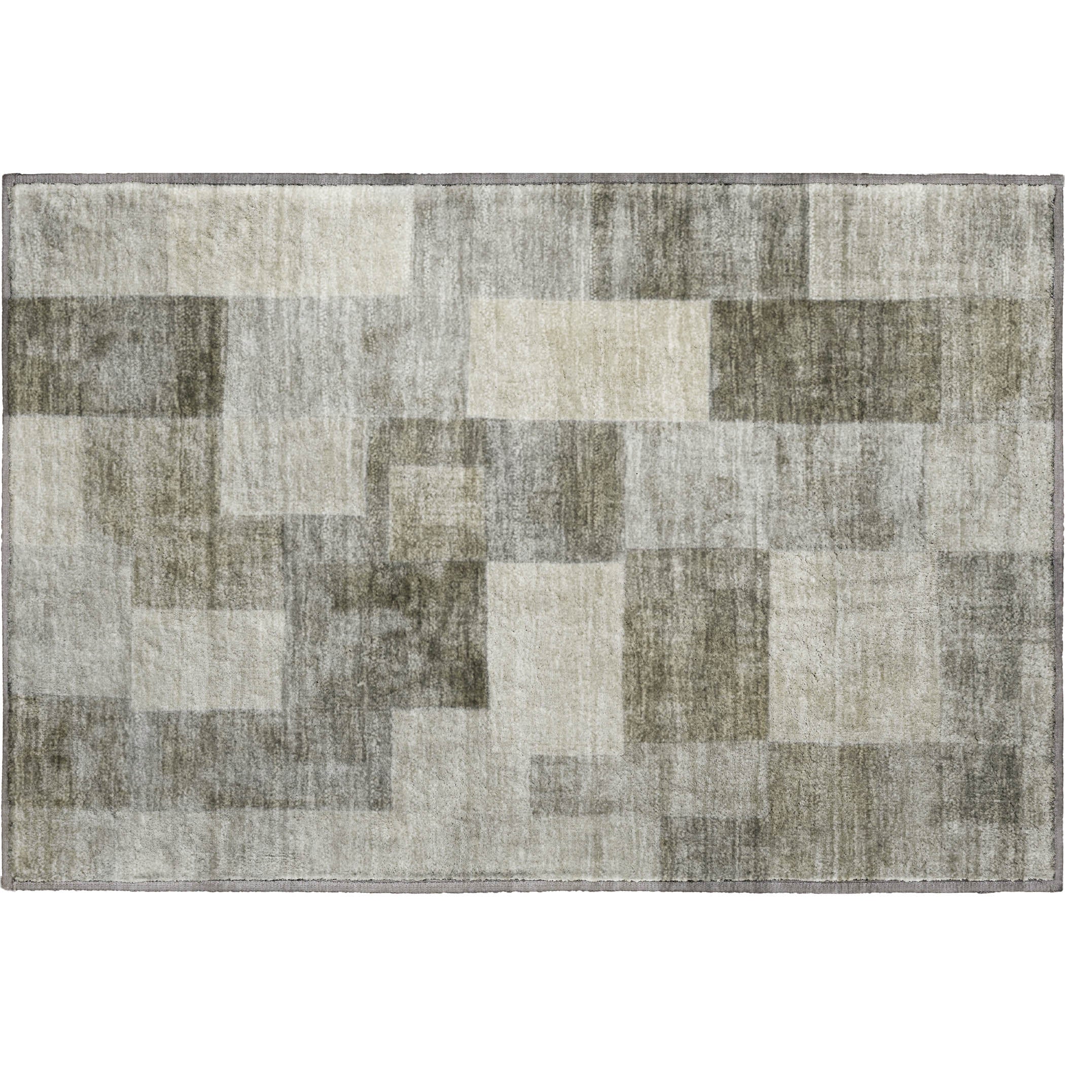 Luxury Machine Washable Indoor/Outdoor Transitional PA12 Taupe Brown Rug 1'8" x 2'6" #shape_Rectangle