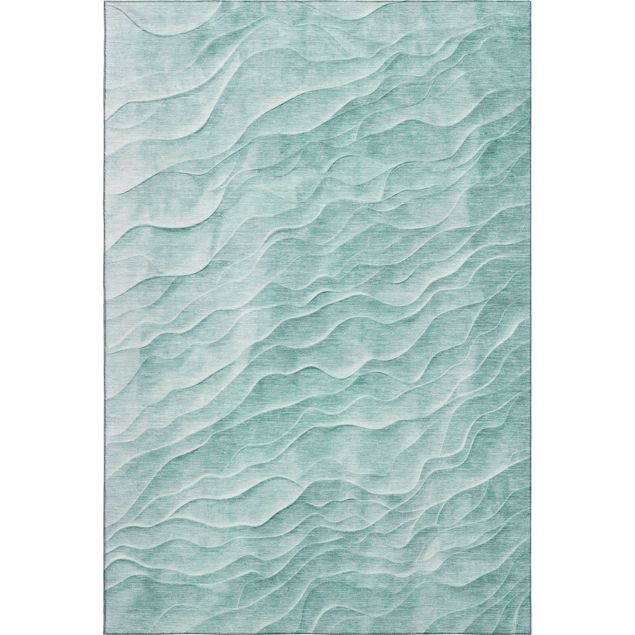 Luxury Machine Washable Indoor/Outdoor Transitional PA1 Aqua Teal Rug 2'6" x 3'10" #shape_Rectangle
