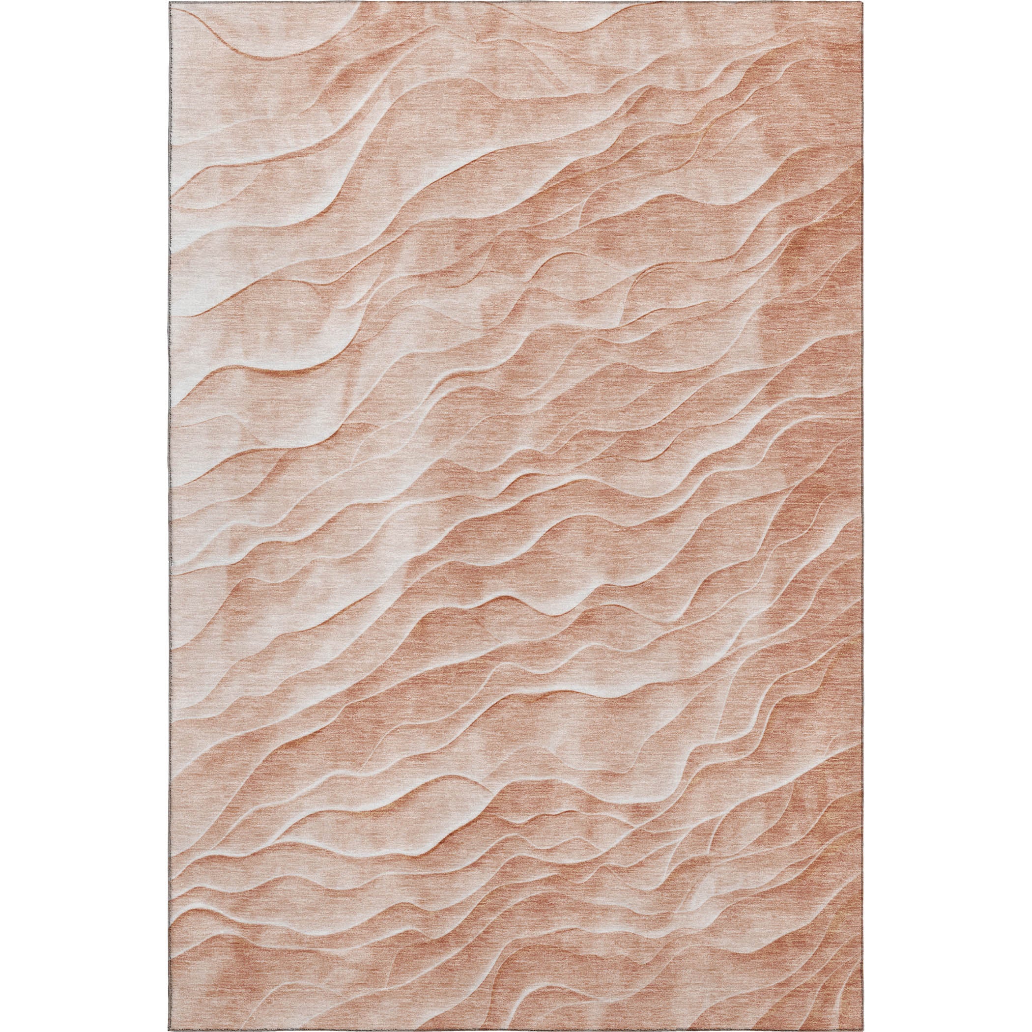 Luxury Machine Washable Indoor/Outdoor Transitional PA1 Coral Orange Rug 2'6" x 3'10" #shape_Rectangle