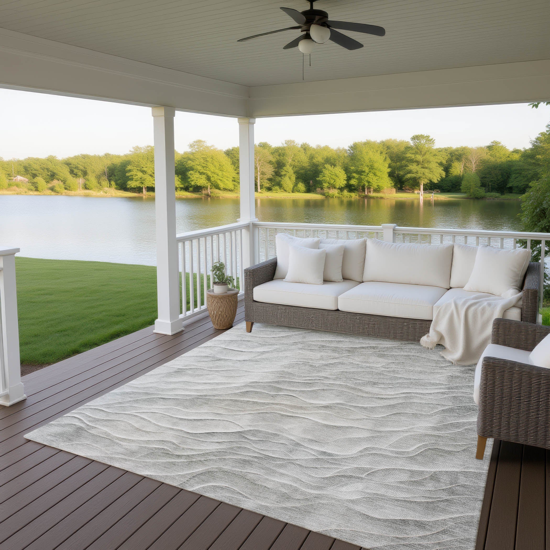 Luxury Machine Washable Indoor/Outdoor Transitional PA1 Taupe Brown Rug 2'6" x 3'10" #shape_Rectangle