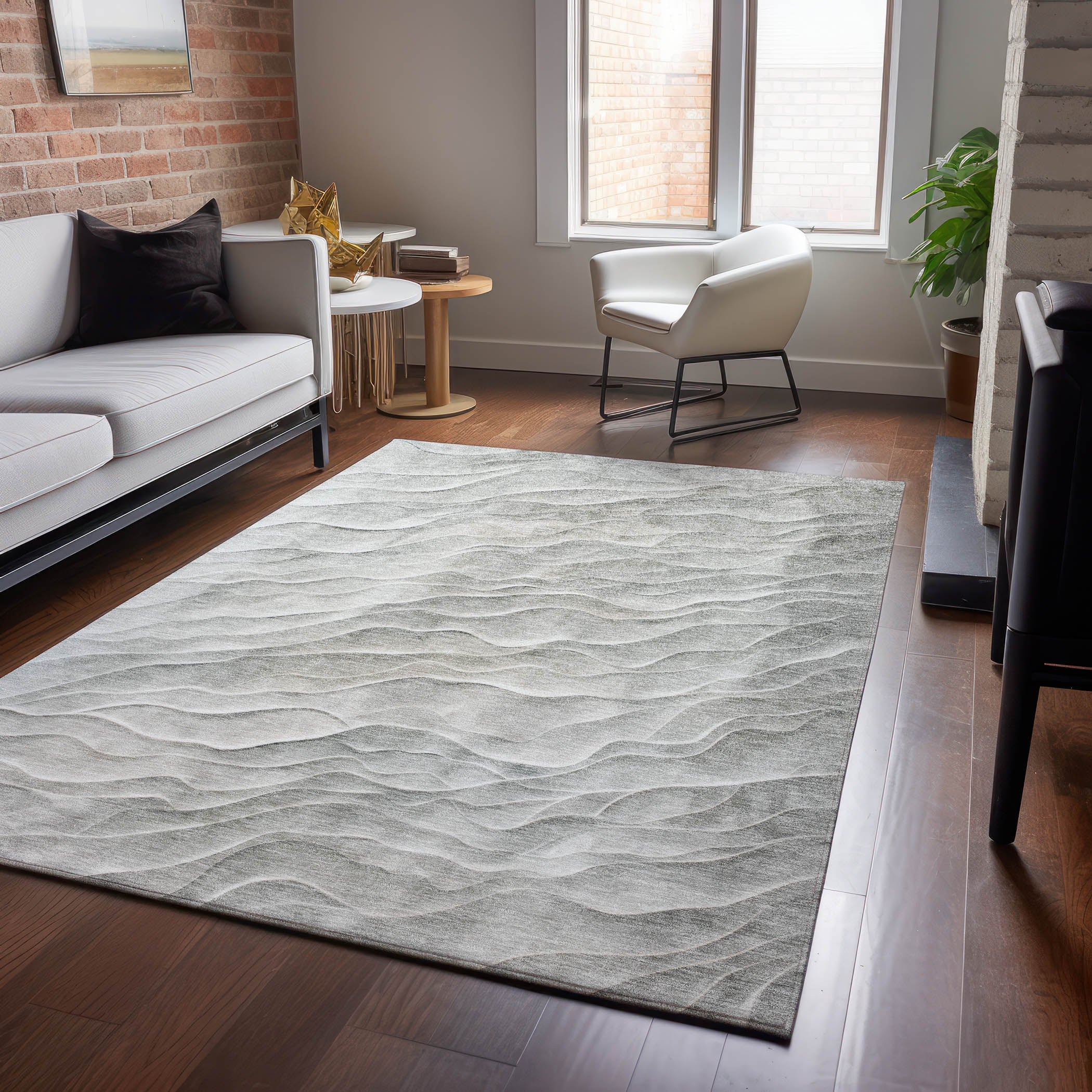Luxury Machine Washable Indoor/Outdoor Transitional PA1 Taupe Brown Rug 2'6" x 3'10" #shape_Rectangle