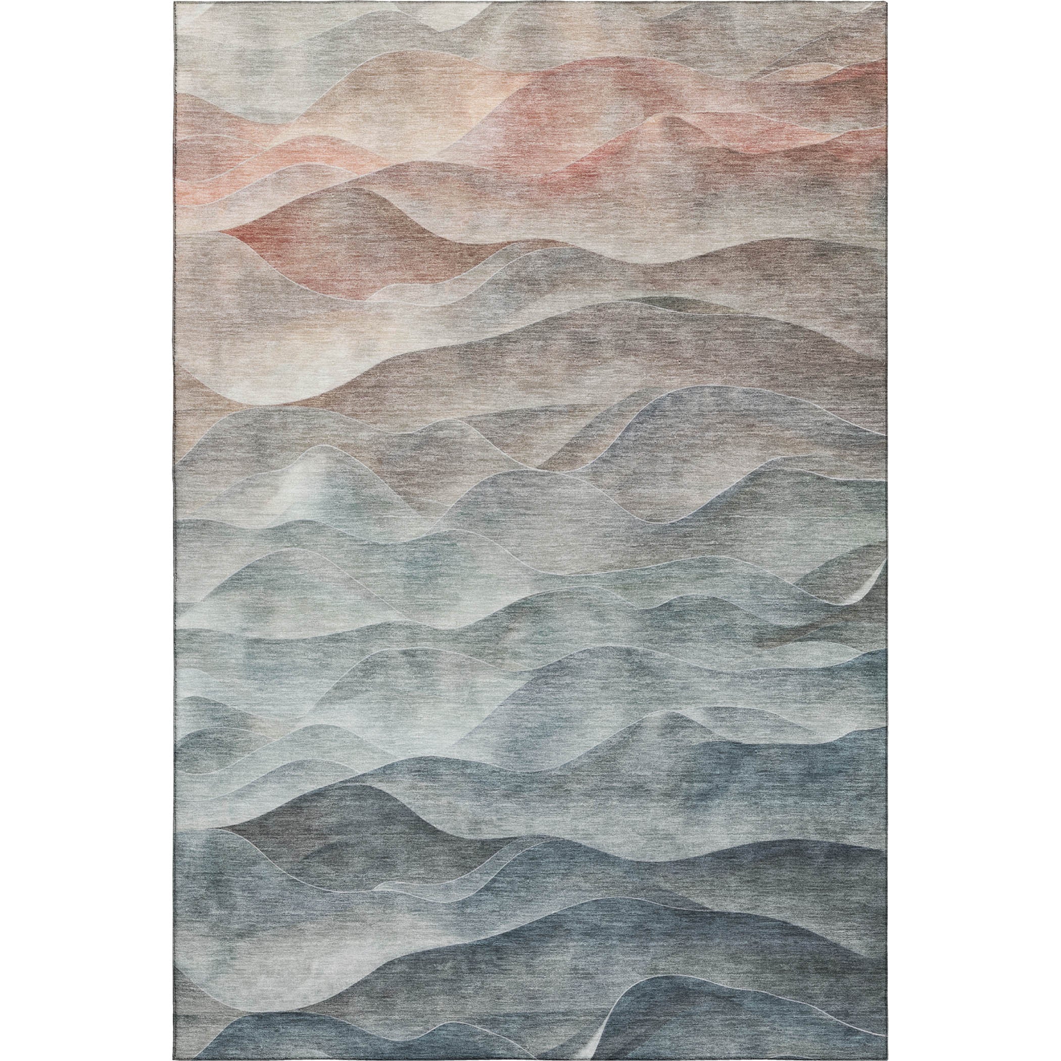 Luxury Machine Washable Indoor/Outdoor Transitional PA2 Teal Rug 2'6" x 3'10" #shape_Rectangle